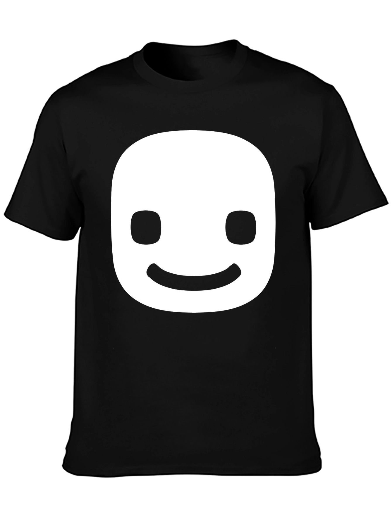 Black Smiling Face Graphic Tee - Black Cotton Blend view 3