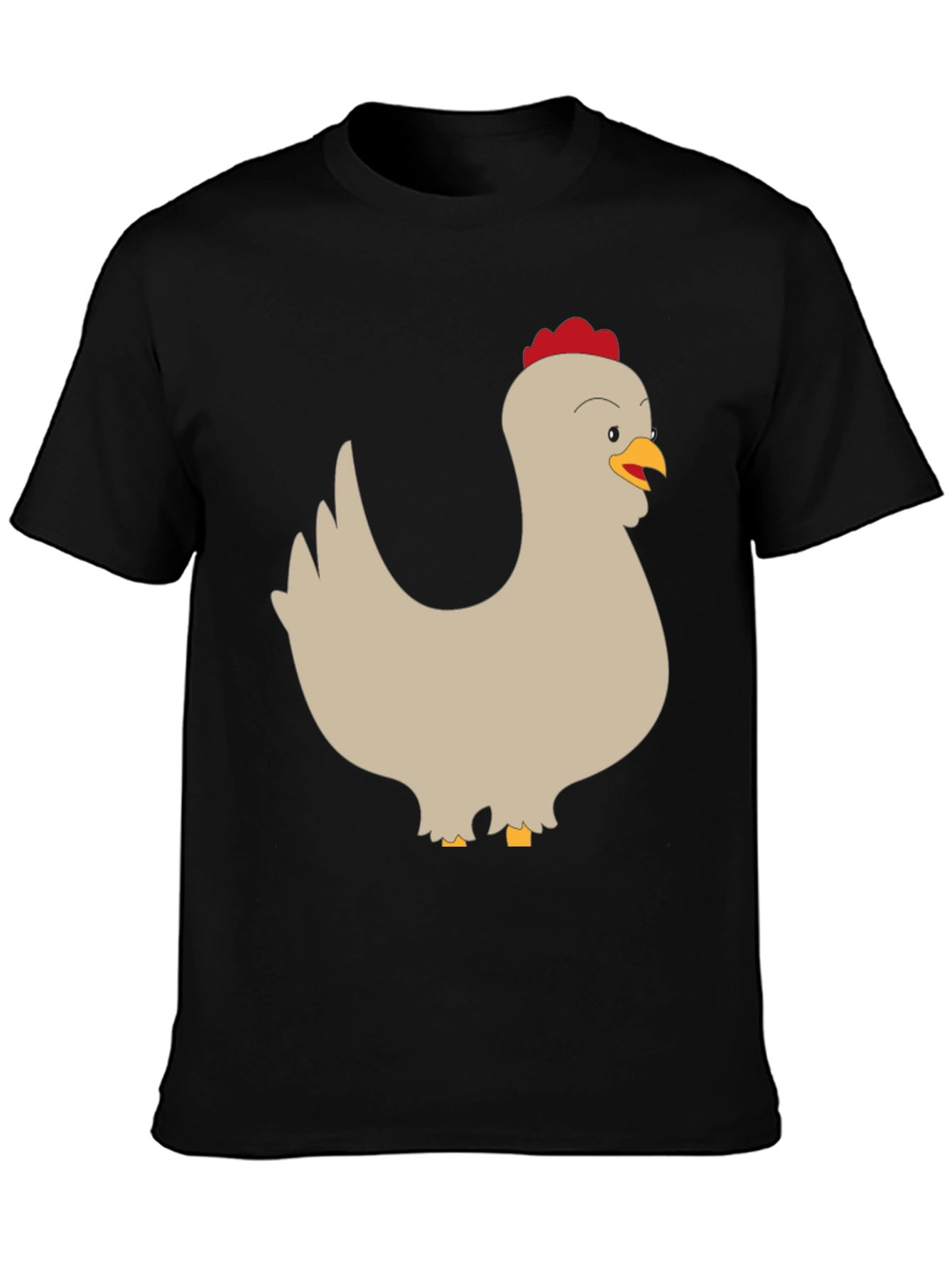 Black Funny Chicken Graphic Tee - Men's Black T-Shirt view 3