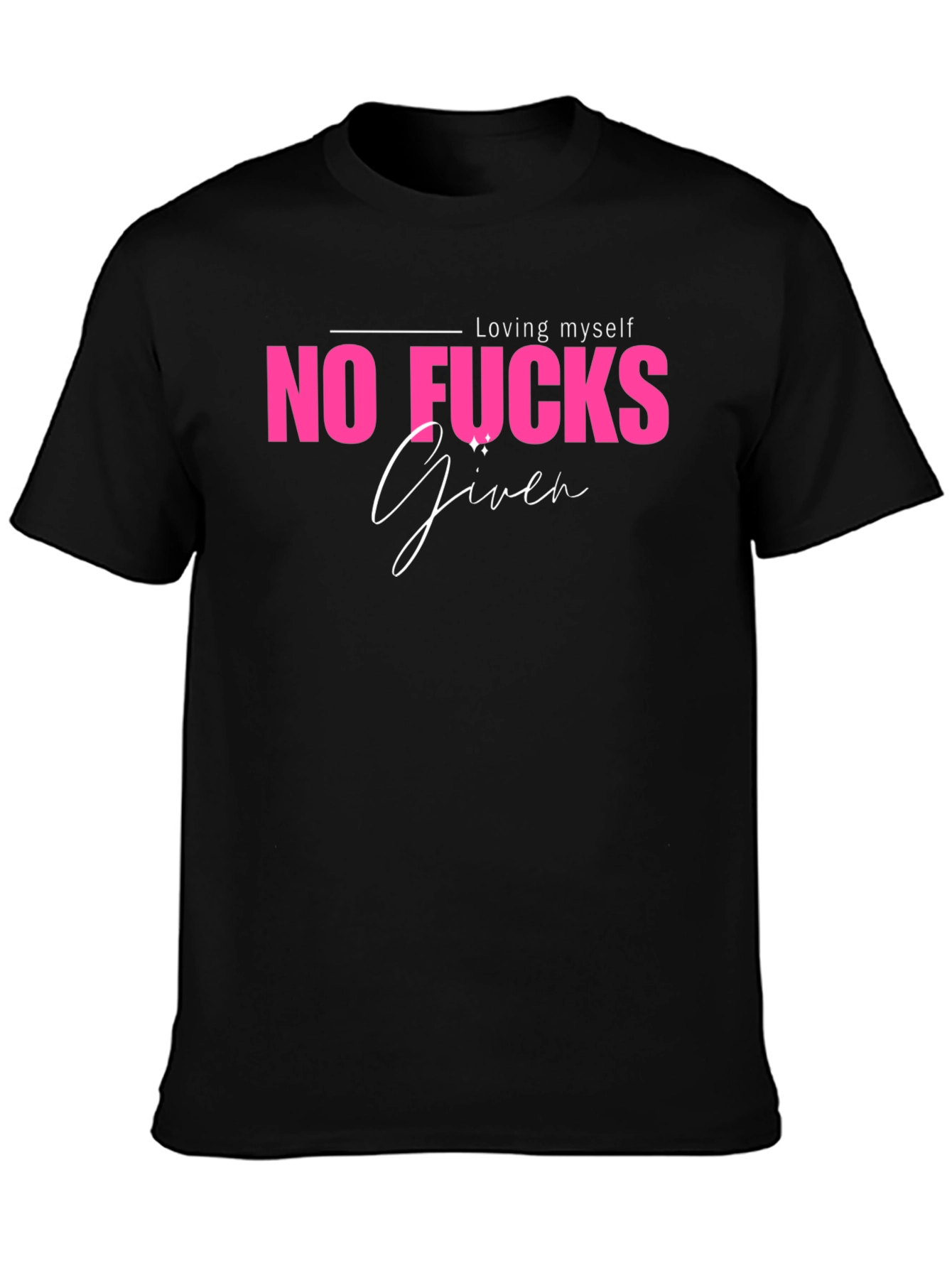Black No Fucks Given Graphic Tee - Black Casual T-Shirt view 3