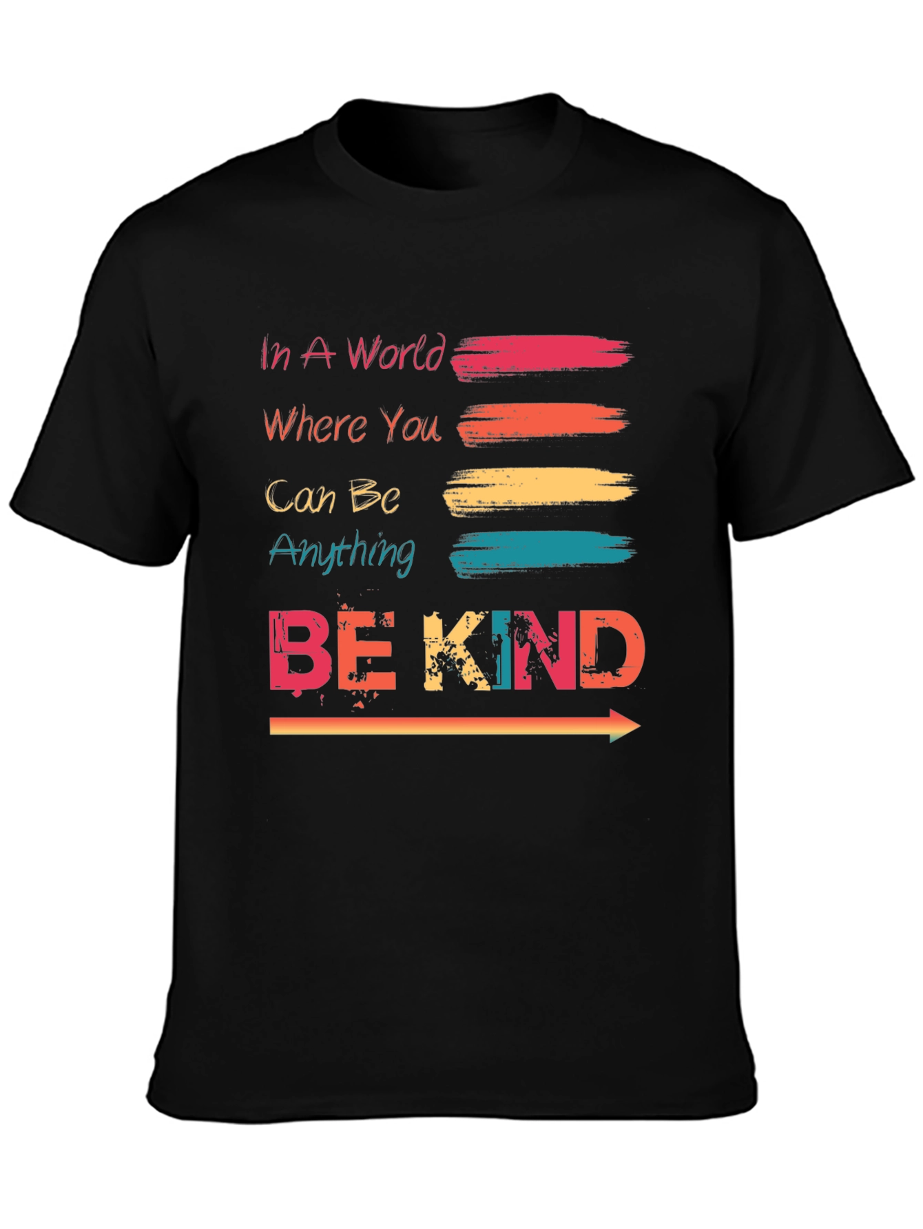 Black Be Kind T-Shirt - Trendy Graphic Tee for Positive Vibes view 3