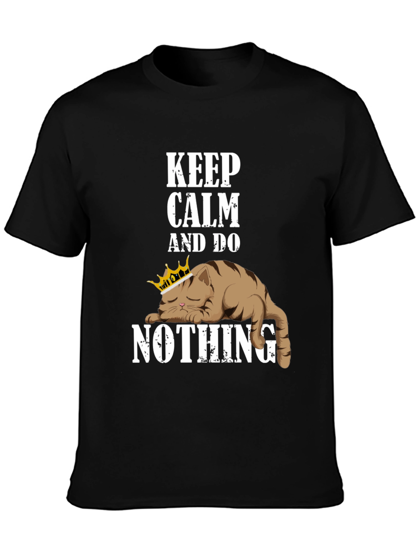 Black Keep Calm Cat T-Shirt view 3