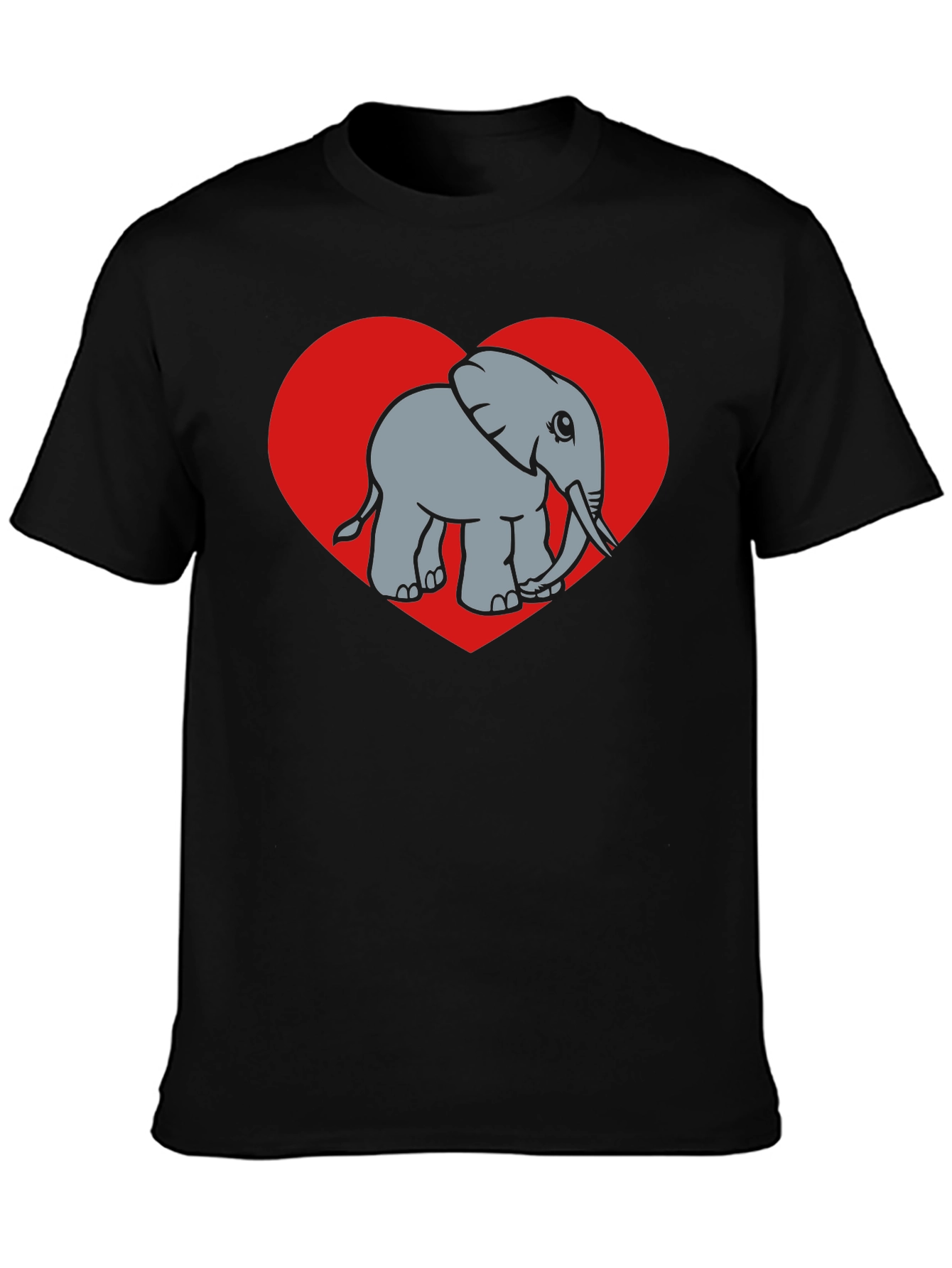 Black Elephant Heart Graphic Tee - Black view 3