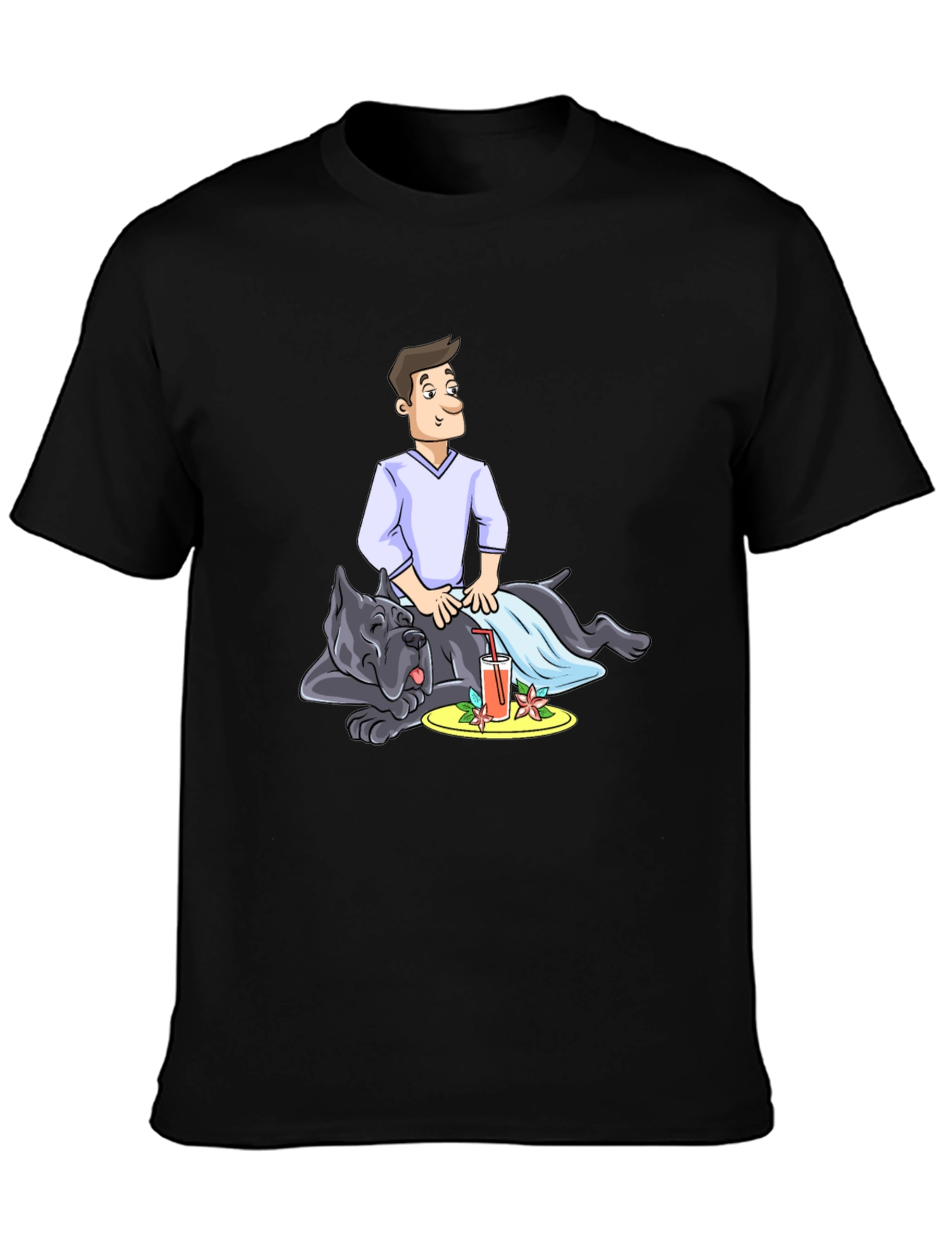 Black Relaxed Dog Massage T-Shirt view 3