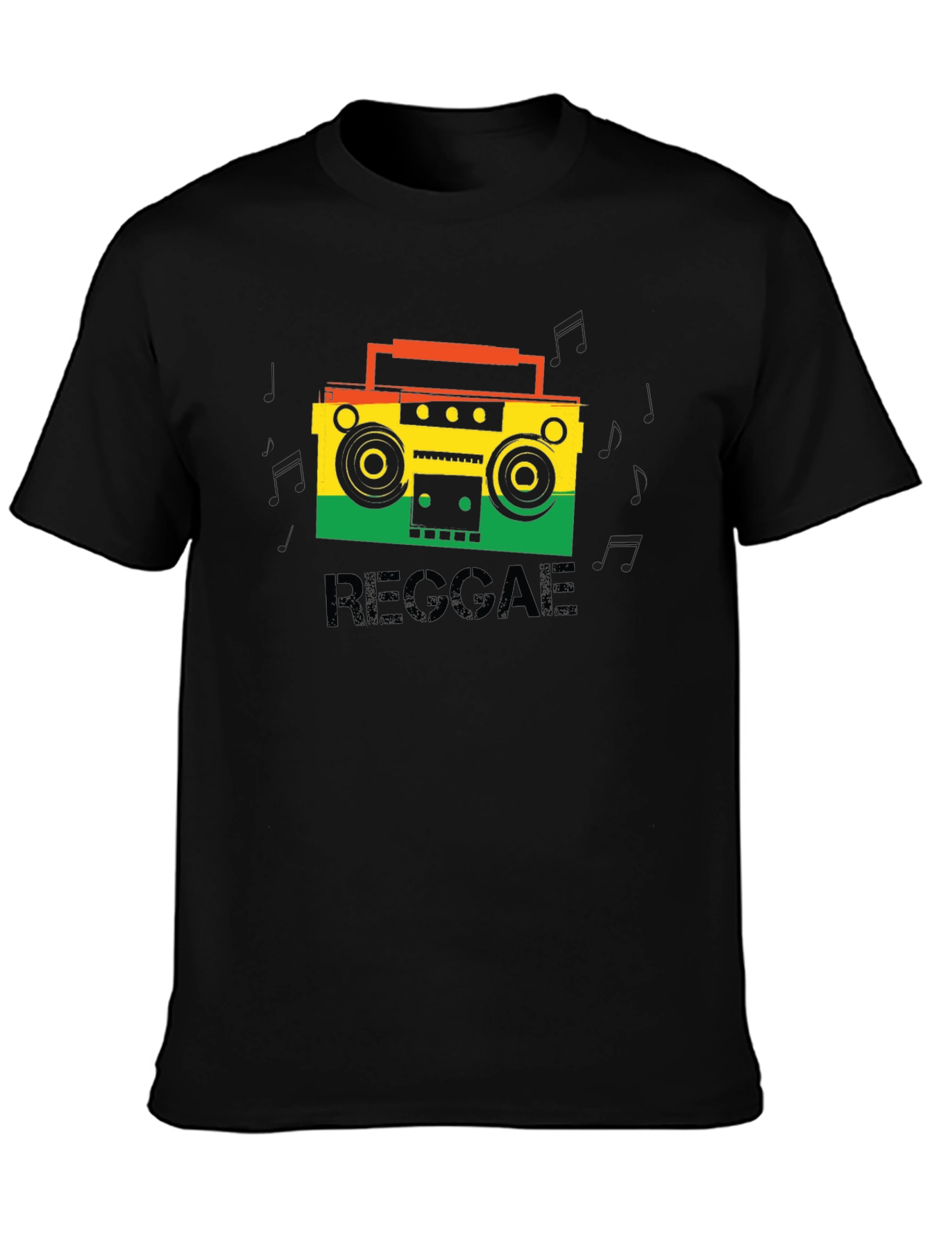 Black Reggae Boombox Graphic Tee view 3