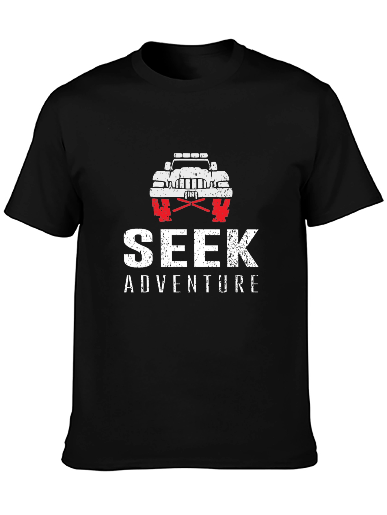 Black Seek Adventure Black Graphic T-Shirt view 3