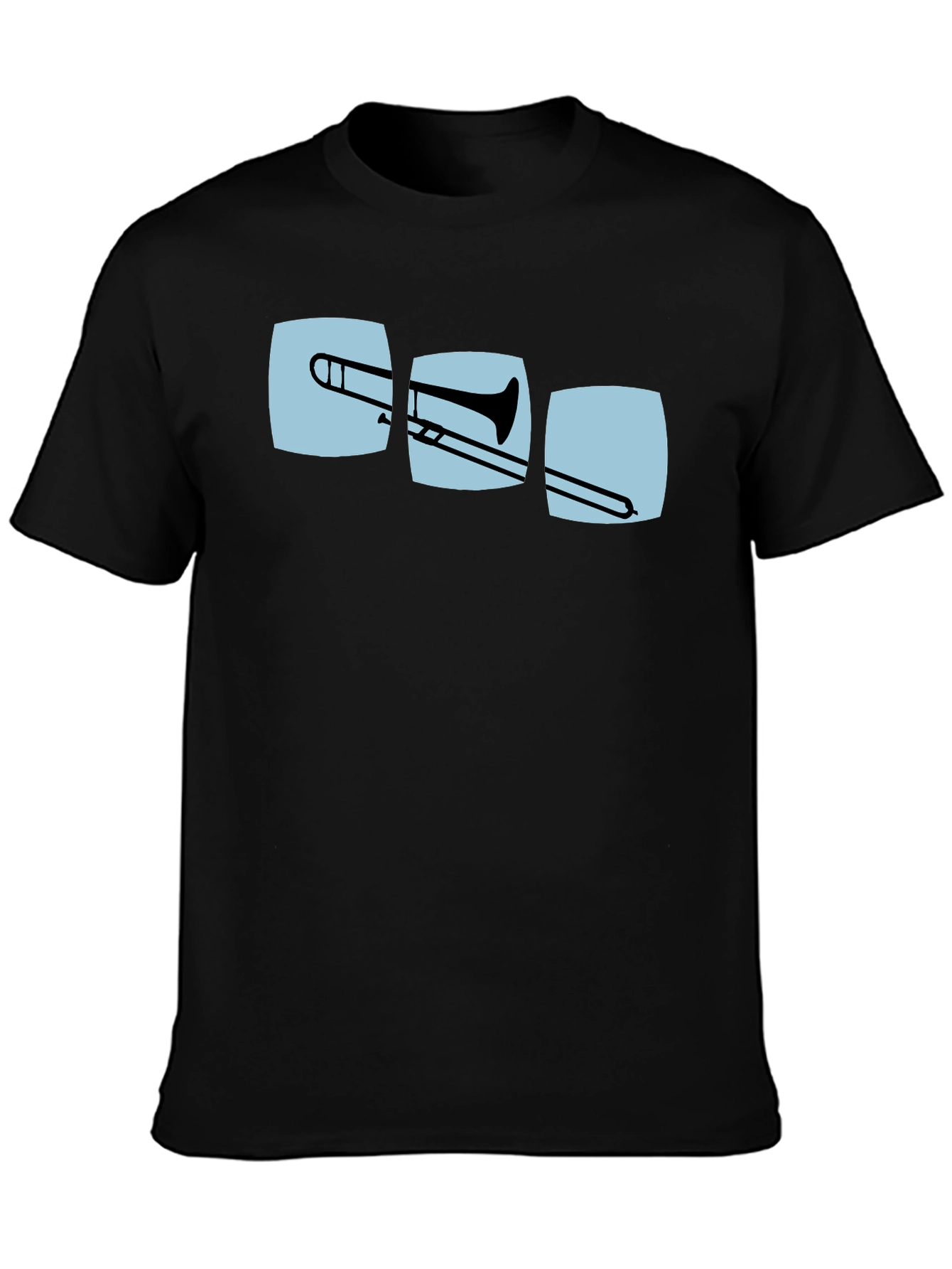 Black Trombone Graphic Print Black T-Shirt view 3