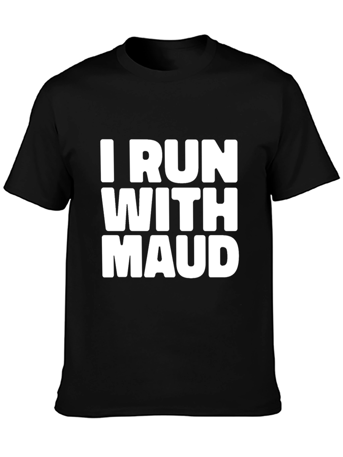 Black I Run With Maud Graphic T-Shirt - Black Cotton Blend view 3
