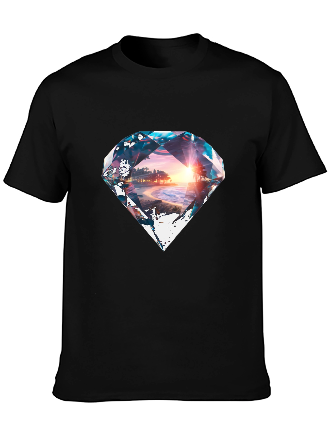 Black Diamond Beach Graphic Black T-Shirt view 3