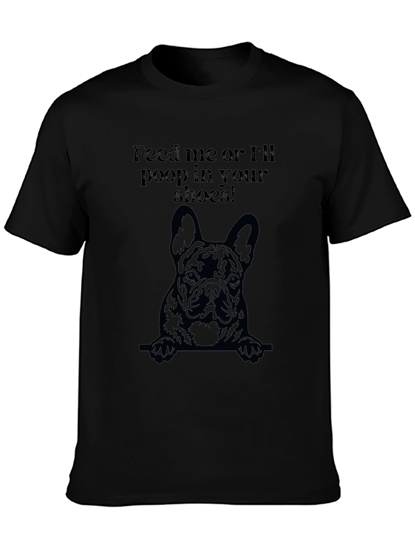 Black Feed Me Dog Graphic T-Shirt view 3