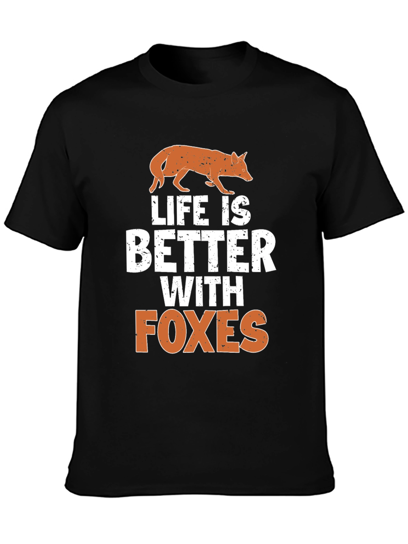 Black Life is Better with Foxes Graphic Tee - Black view 3