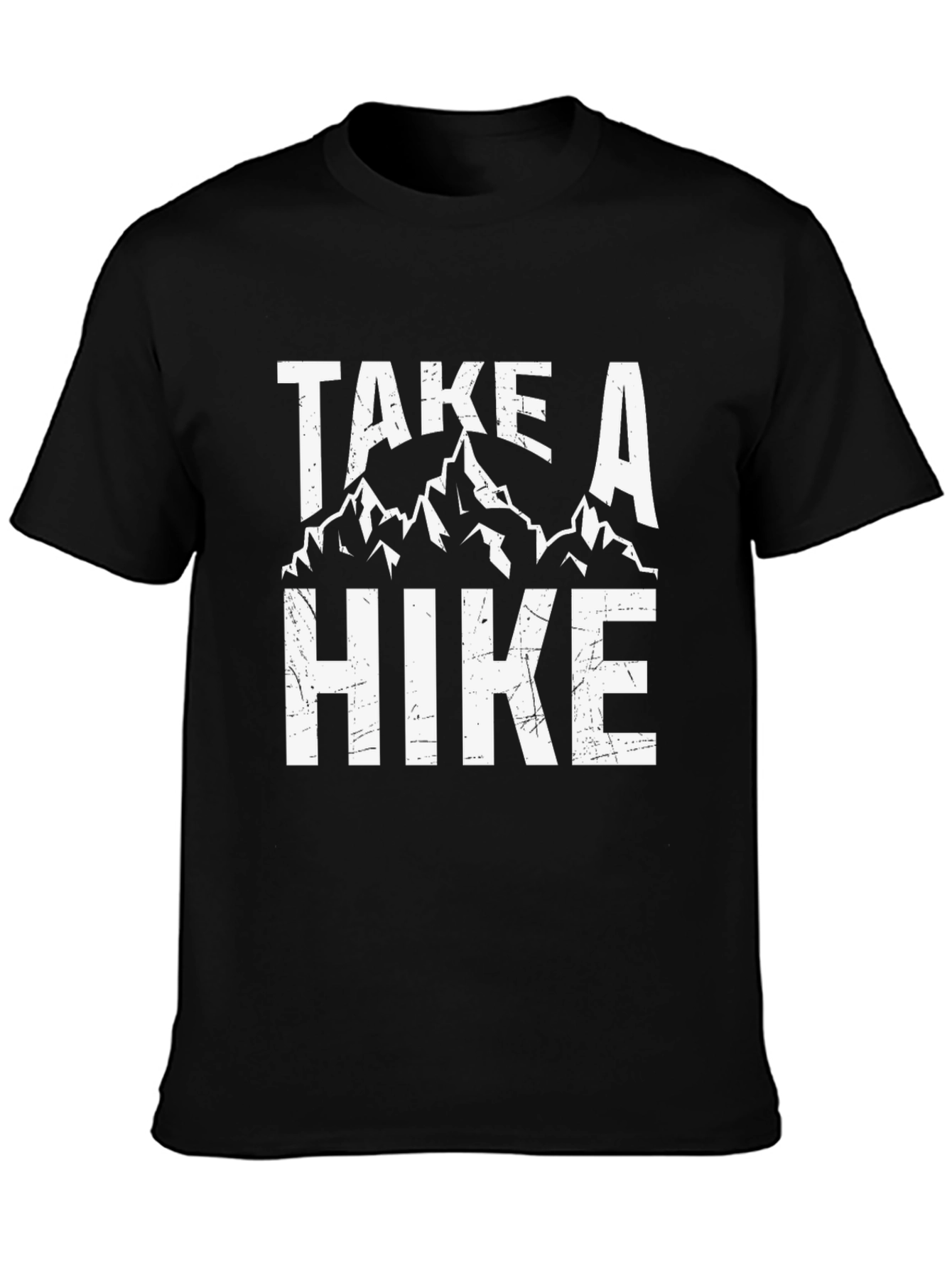 Black Take A Hike Graphic Tee - Black Cotton Blend view 3