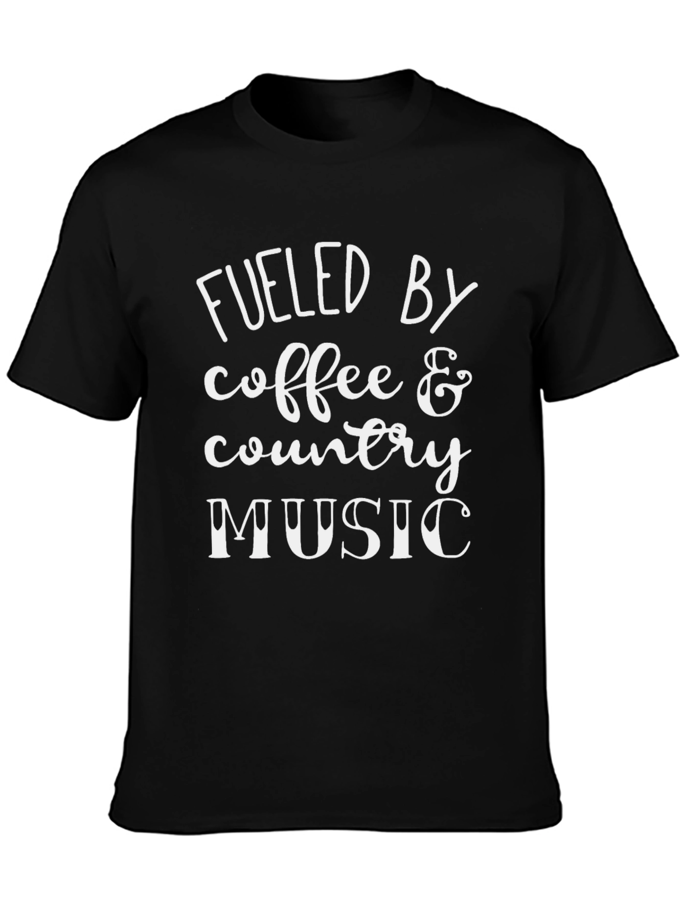 Black Fueled by Coffee & Country Music T-Shirt view 3