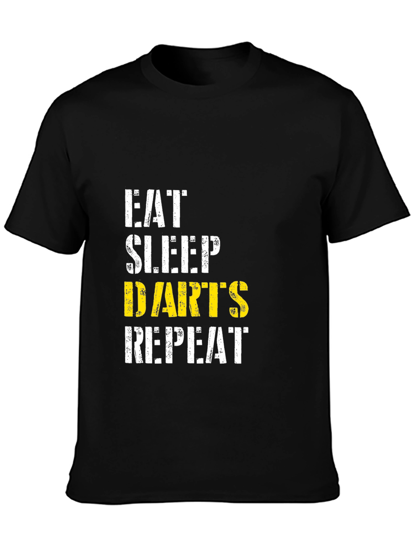 Black Eat Sleep Darts Repeat Black T-Shirt view 3