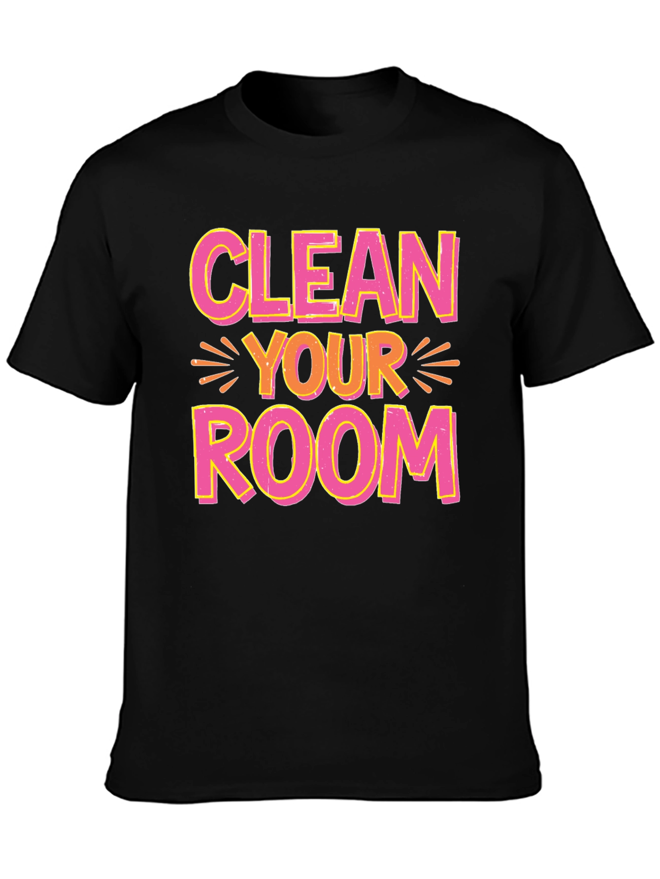 Black Clean Your Room Graphic Tee view 3