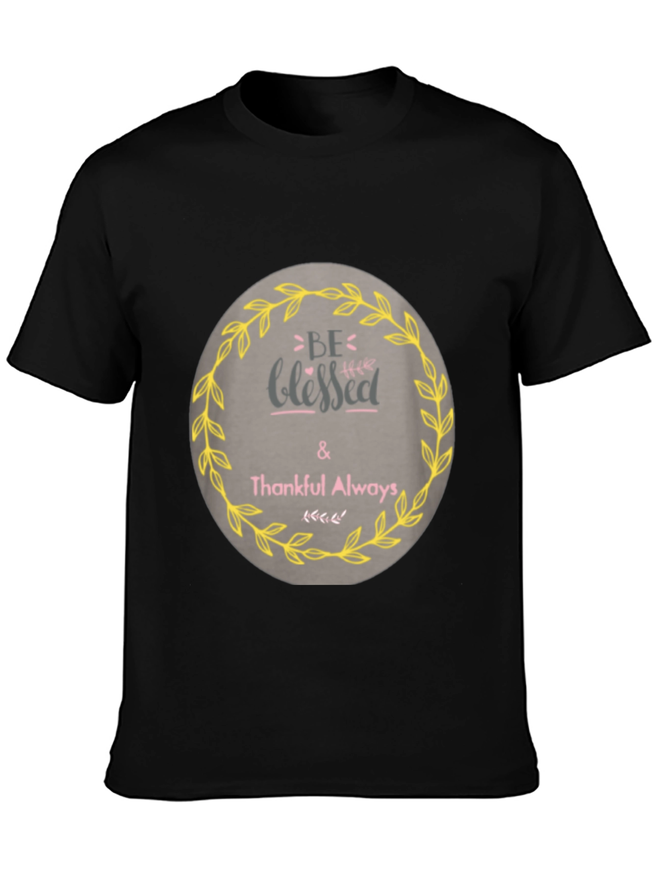 Black Be Blessed & Thankful Graphic T-Shirt view 3