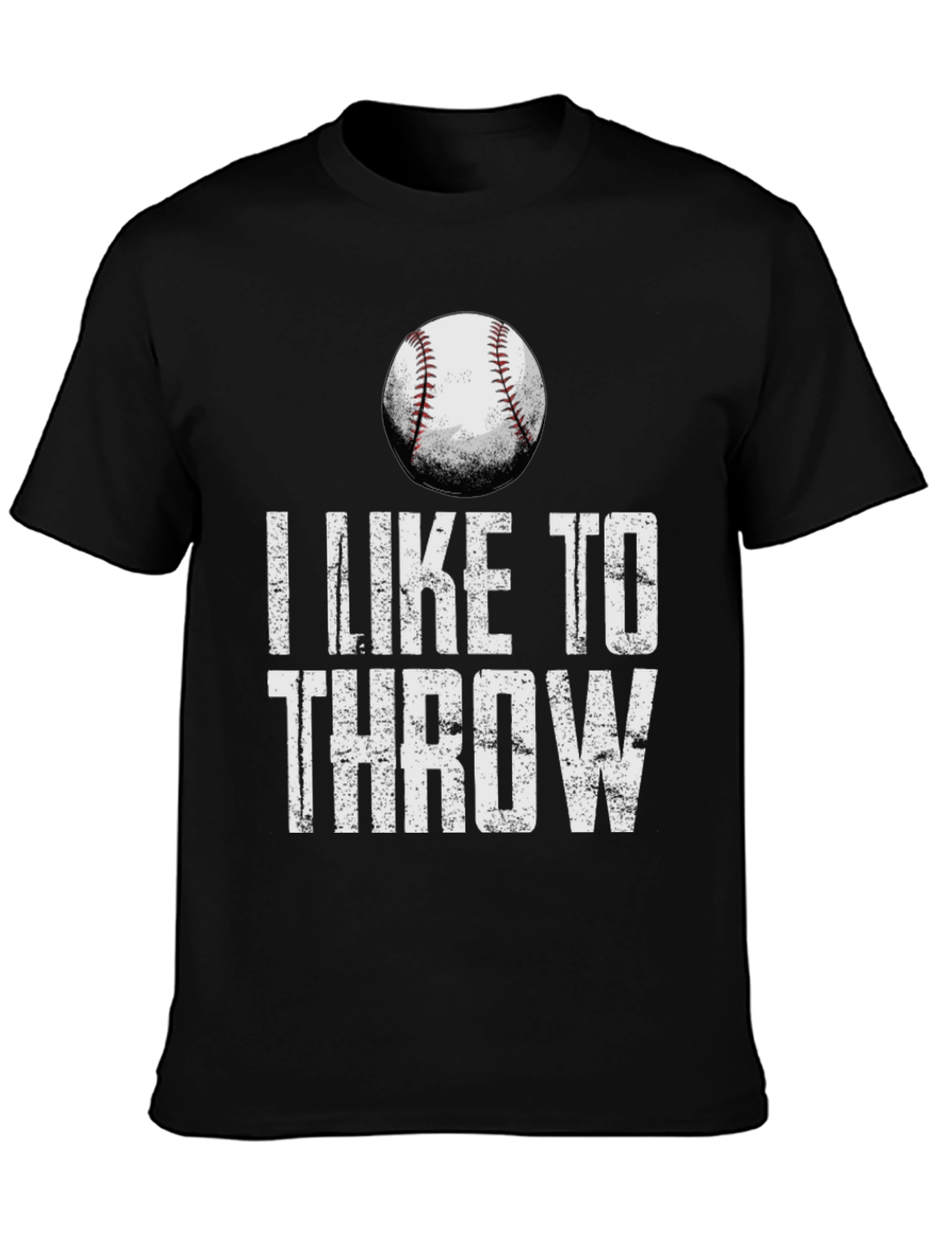 Black I Like to Throw Baseball Graphic Tee view 3
