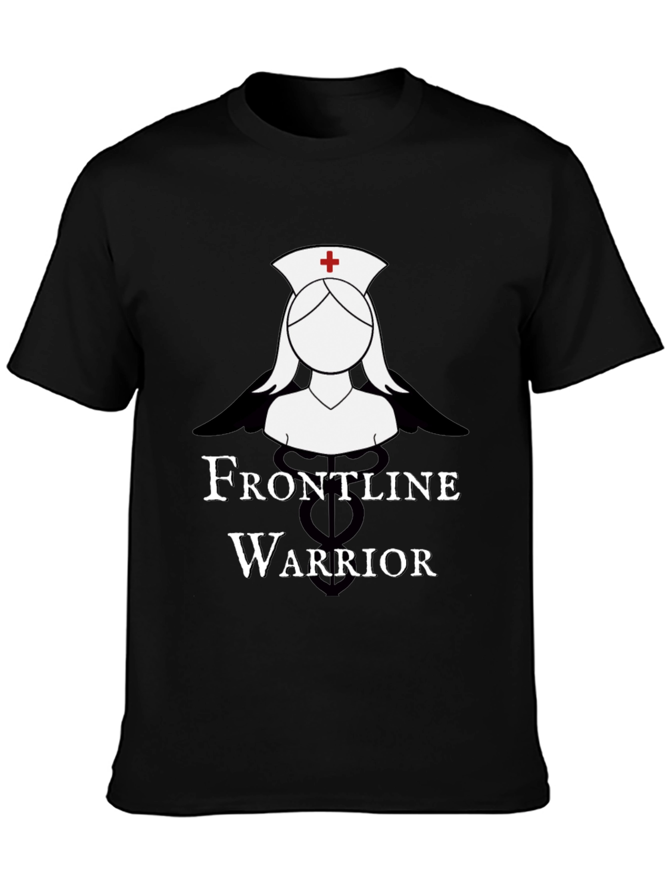 Black Frontline Warrior Nurse T-Shirt view 3