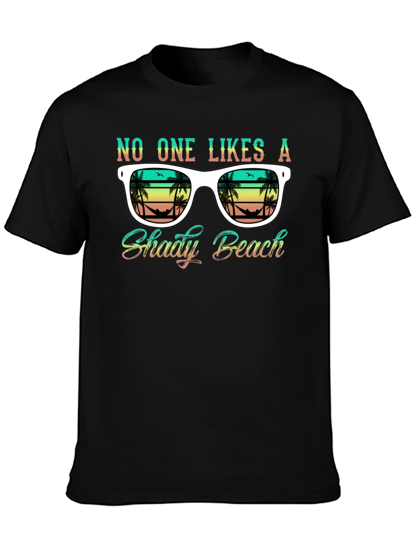 Black Shady Beach Sunglasses Graphic T-Shirt view 3