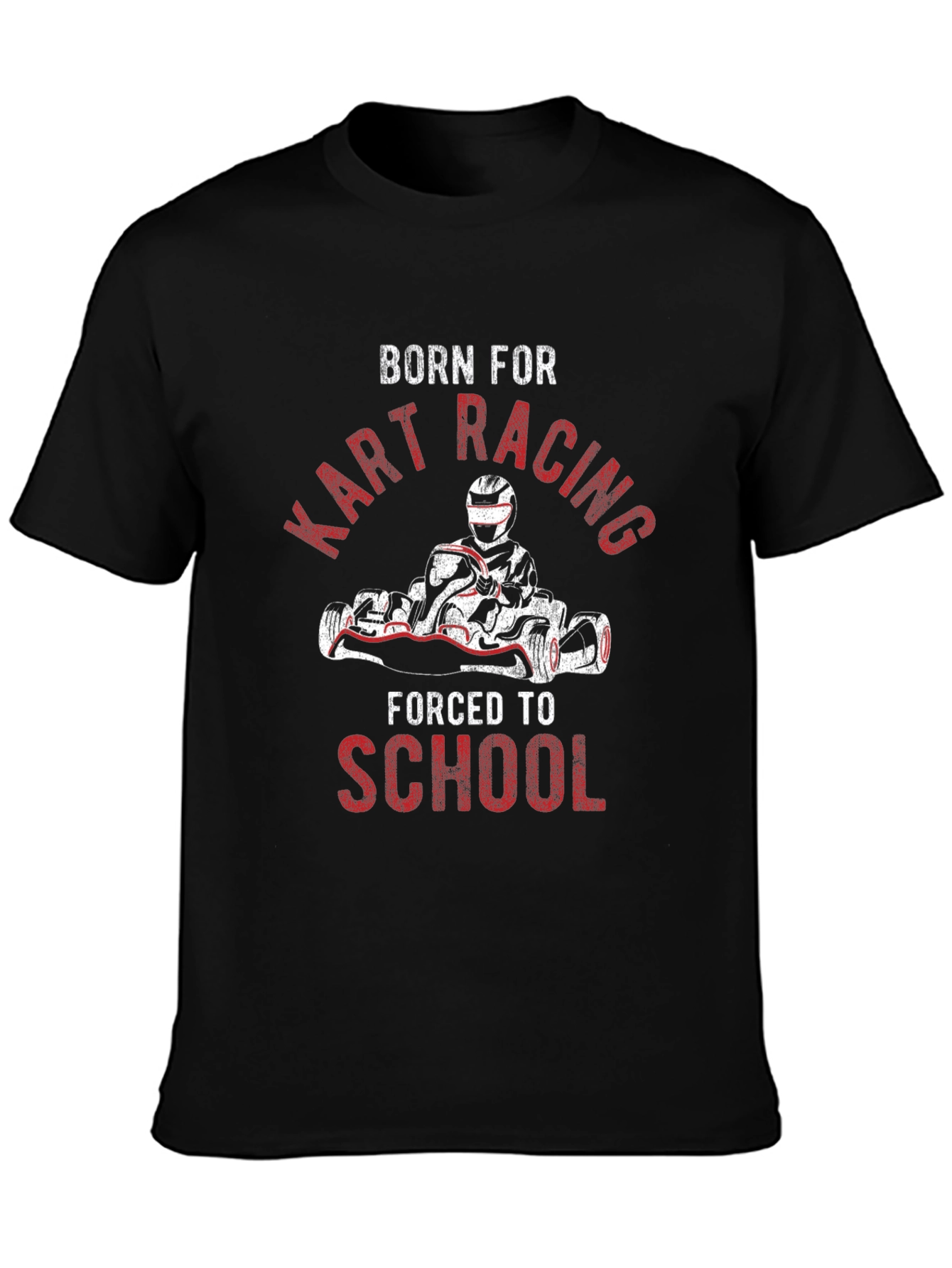 Black Born for Kart Racing T-Shirt - Motorsports Passion view 3