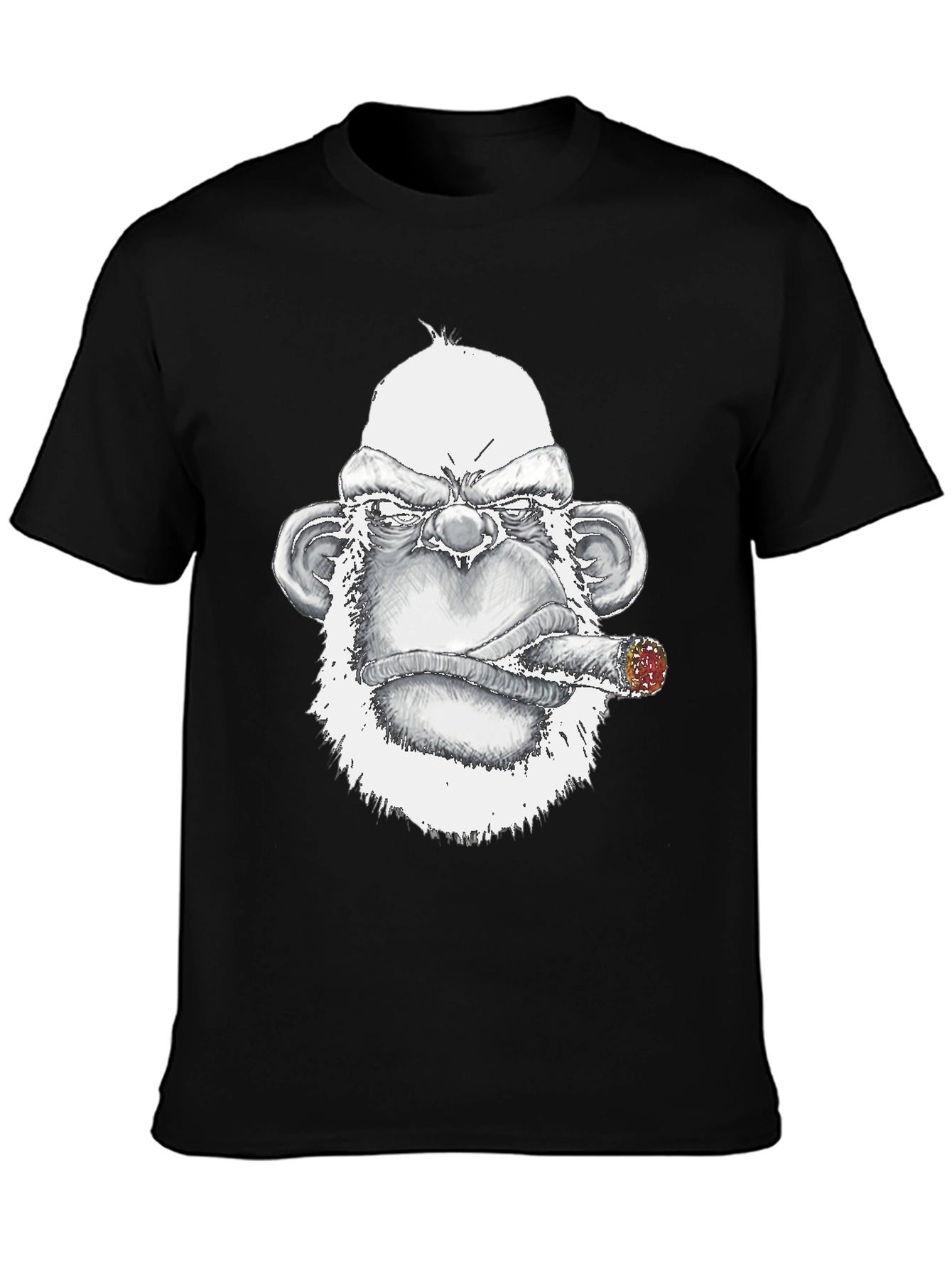 Black Grumpy Gorilla Tee: Bold Graphic Print view 3
