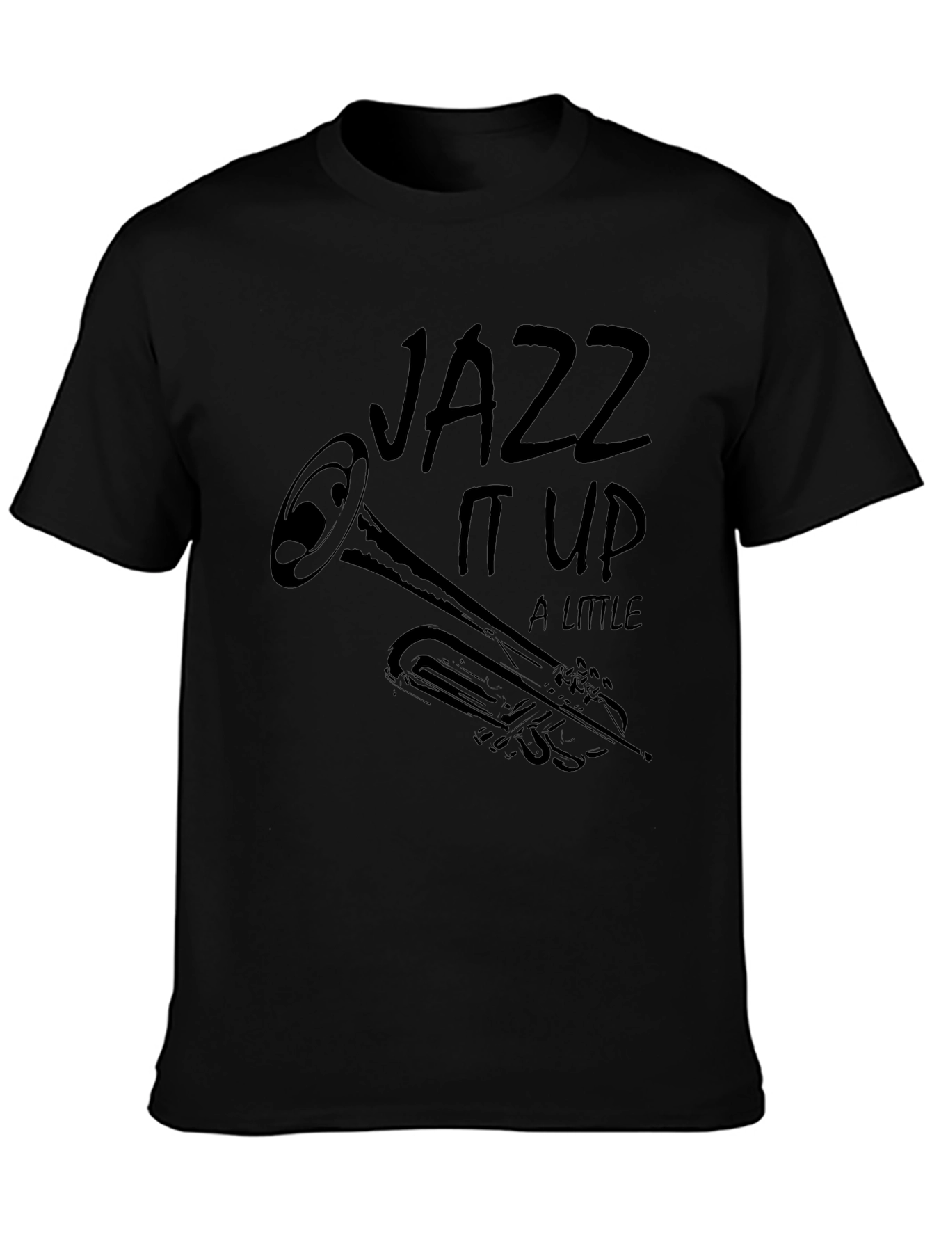Black Jazz It Up Black Graphic T-Shirt view 3