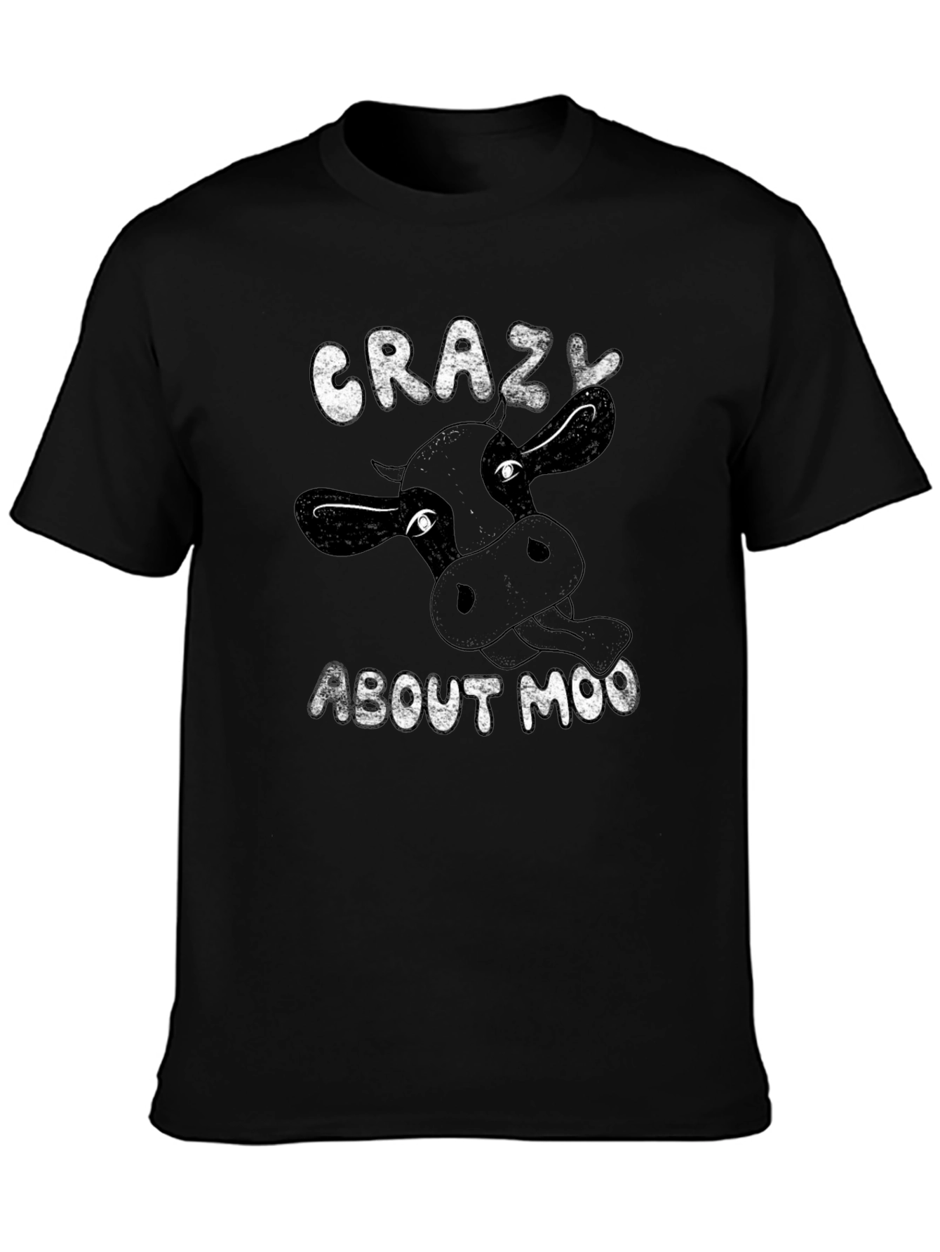 Black Crazy About Moo Black T-Shirt view 3