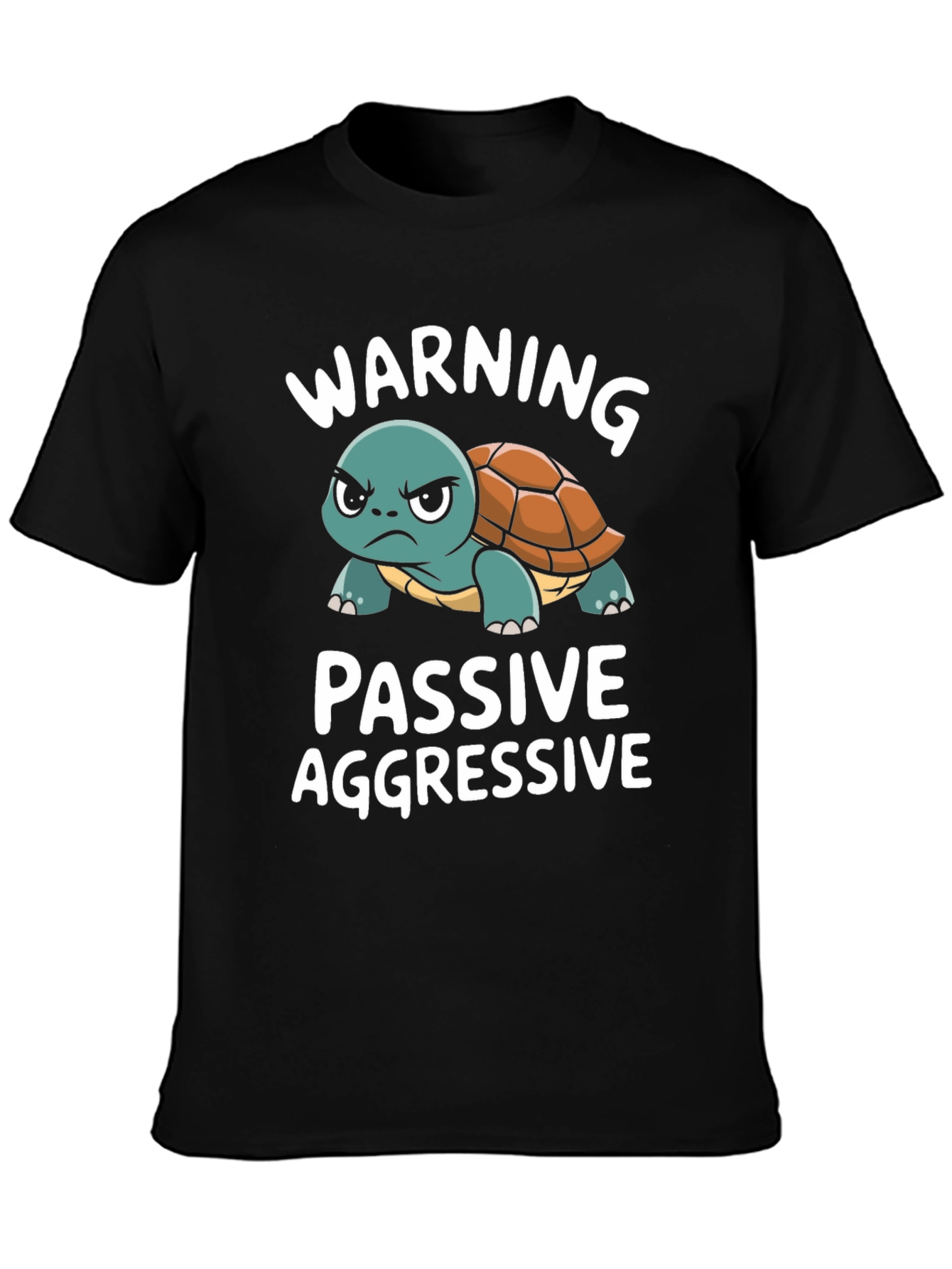 Black Passive Aggressive Turtle T-Shirt Funny Novelty Tee view 3