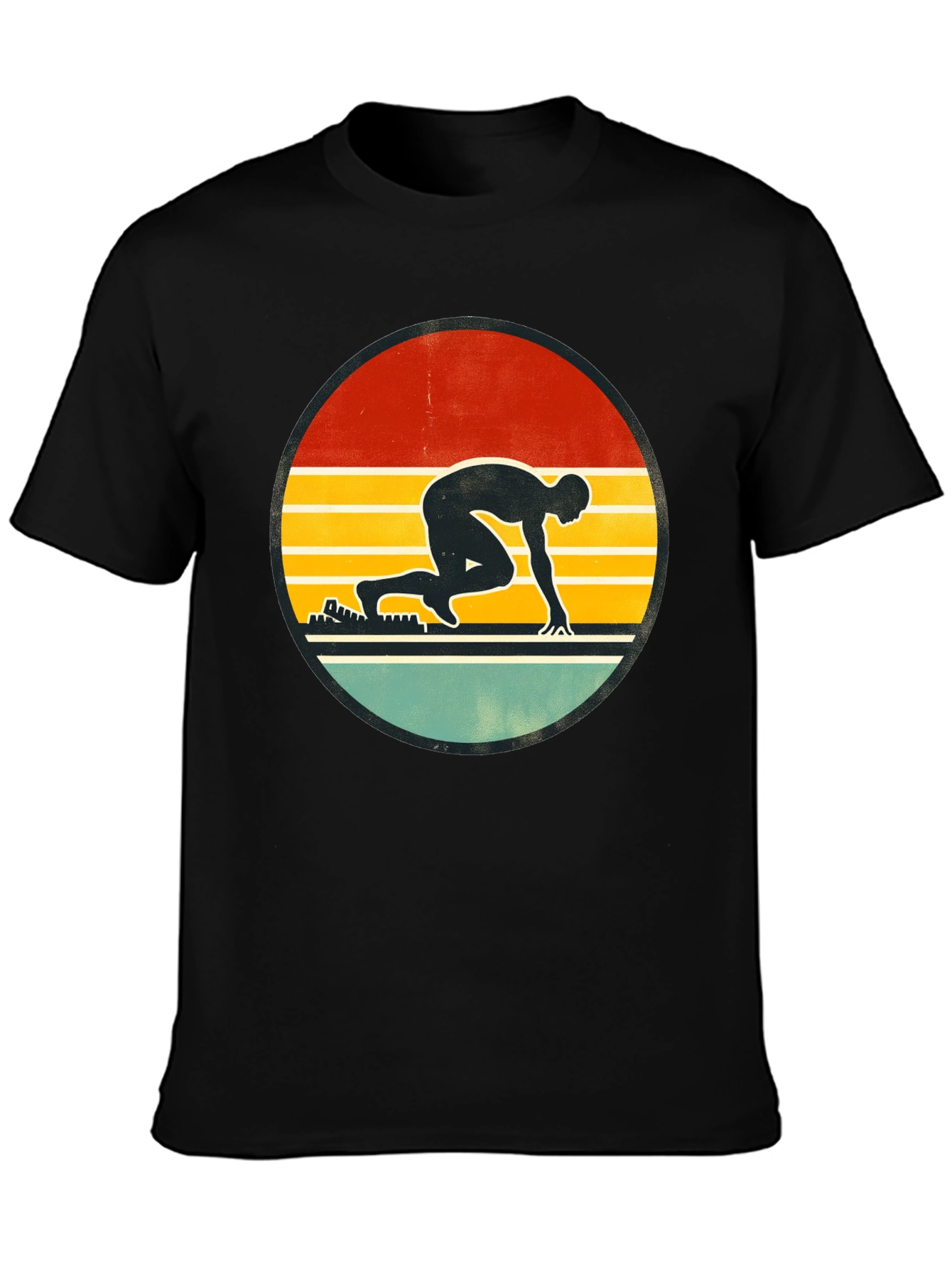 Black Retro Runner Graphic T-Shirt view 3