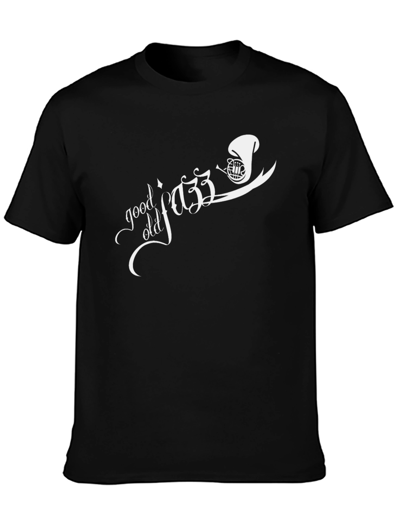 Black Good Old Jazz Black T-Shirt - Music Lover Tee view 3