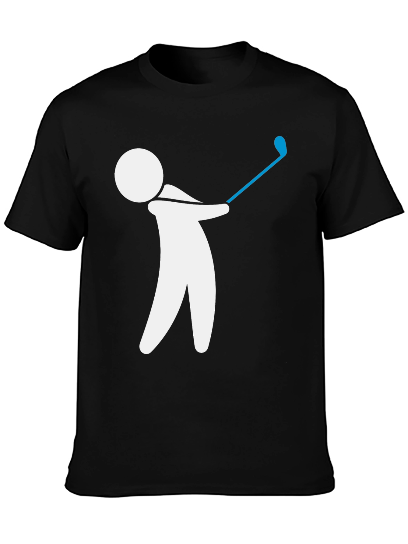 Black Golf Swing Graphic Tee - Black Cotton T-Shirt view 3