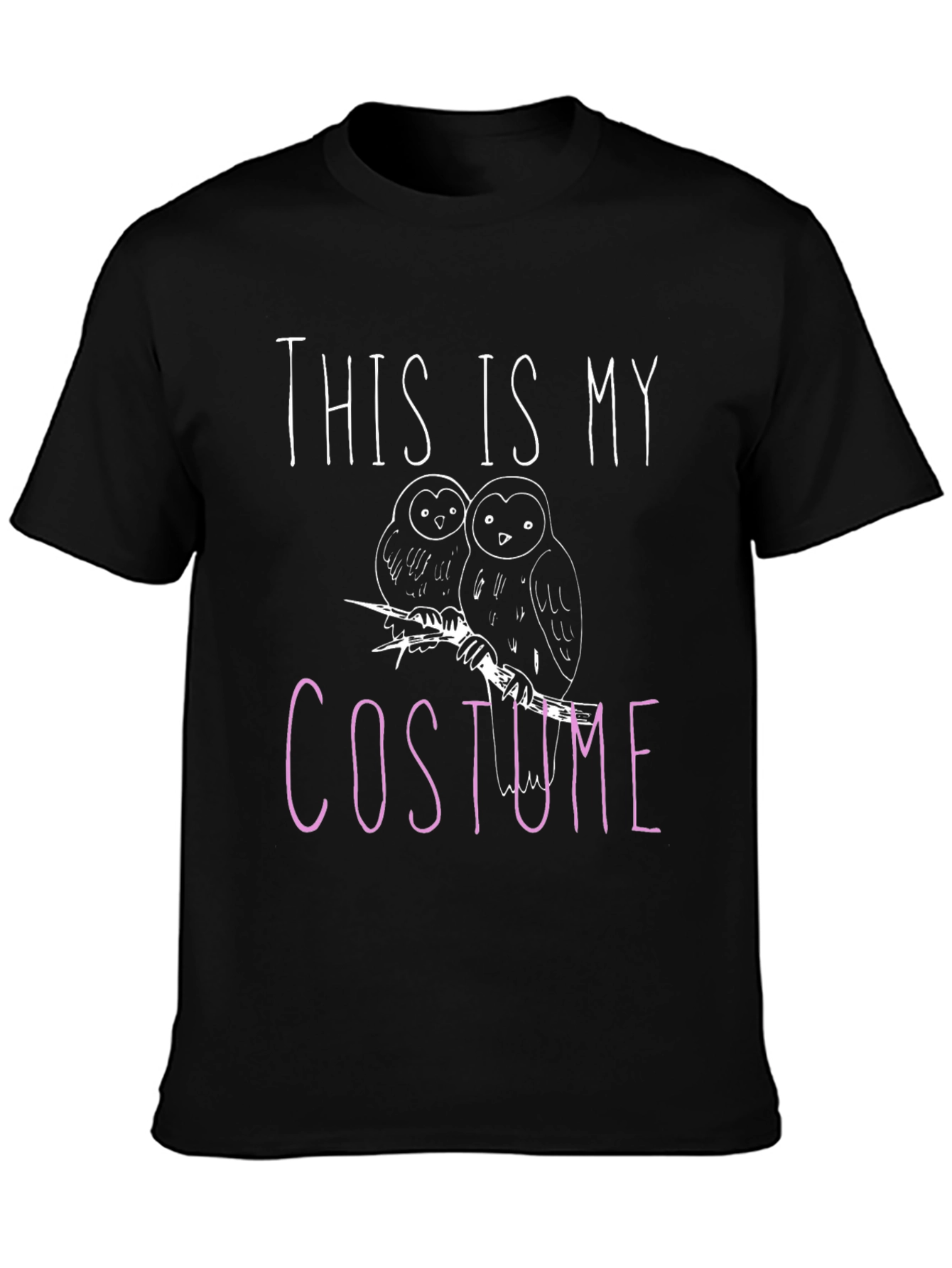 Black Owl Costume T-Shirt: Funny Halloween Tee view 3