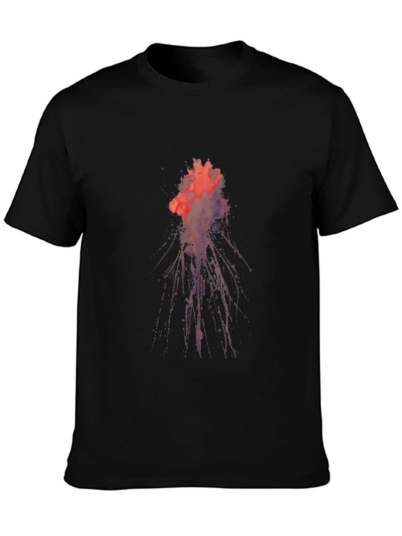 Black Abstract Splatter Graphic Tee - Black Cotton Comfort view 3