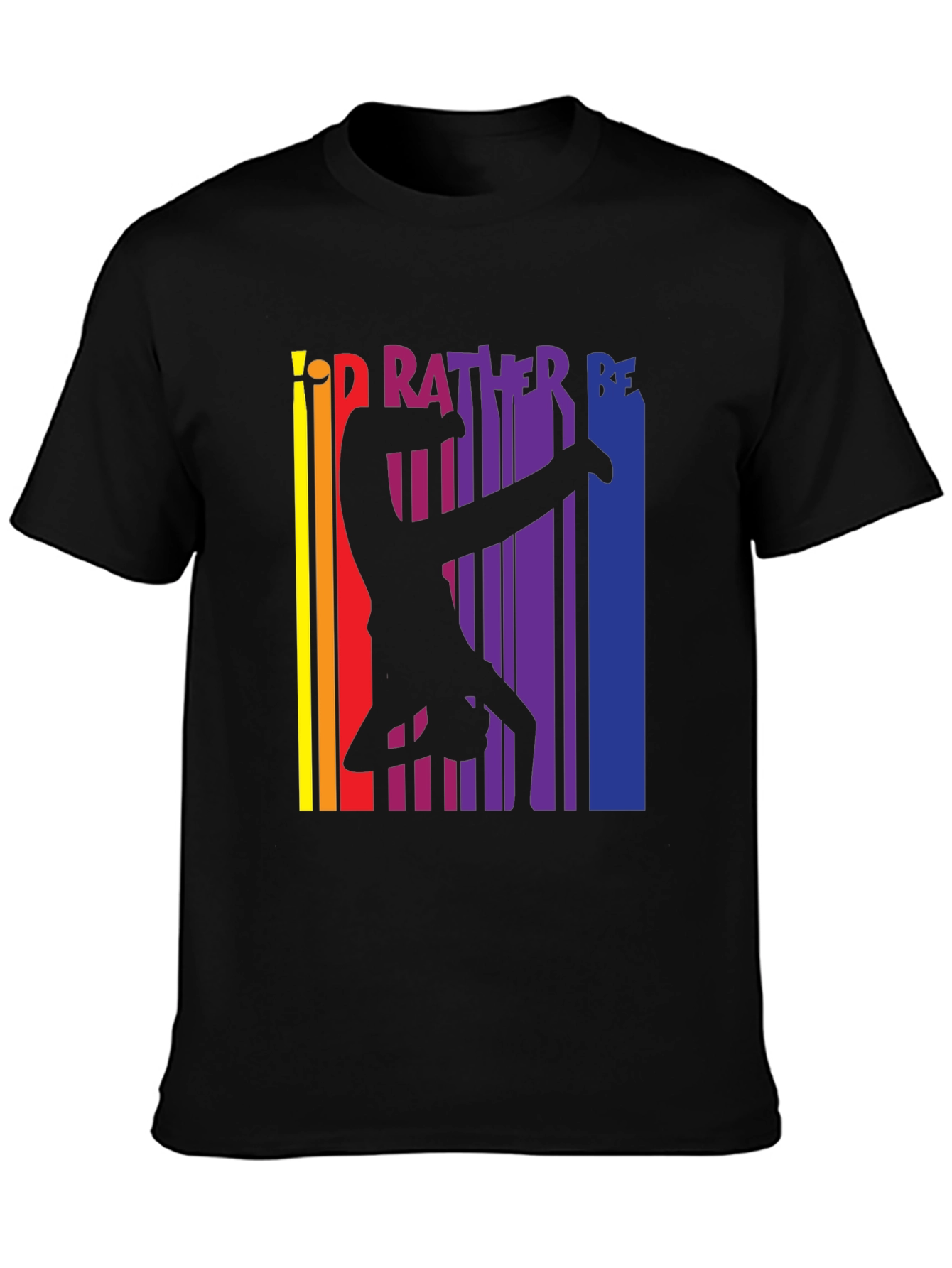 Black Gymnast Pride T-Shirt - I'd Rather Be Gymnastics Tee view 3