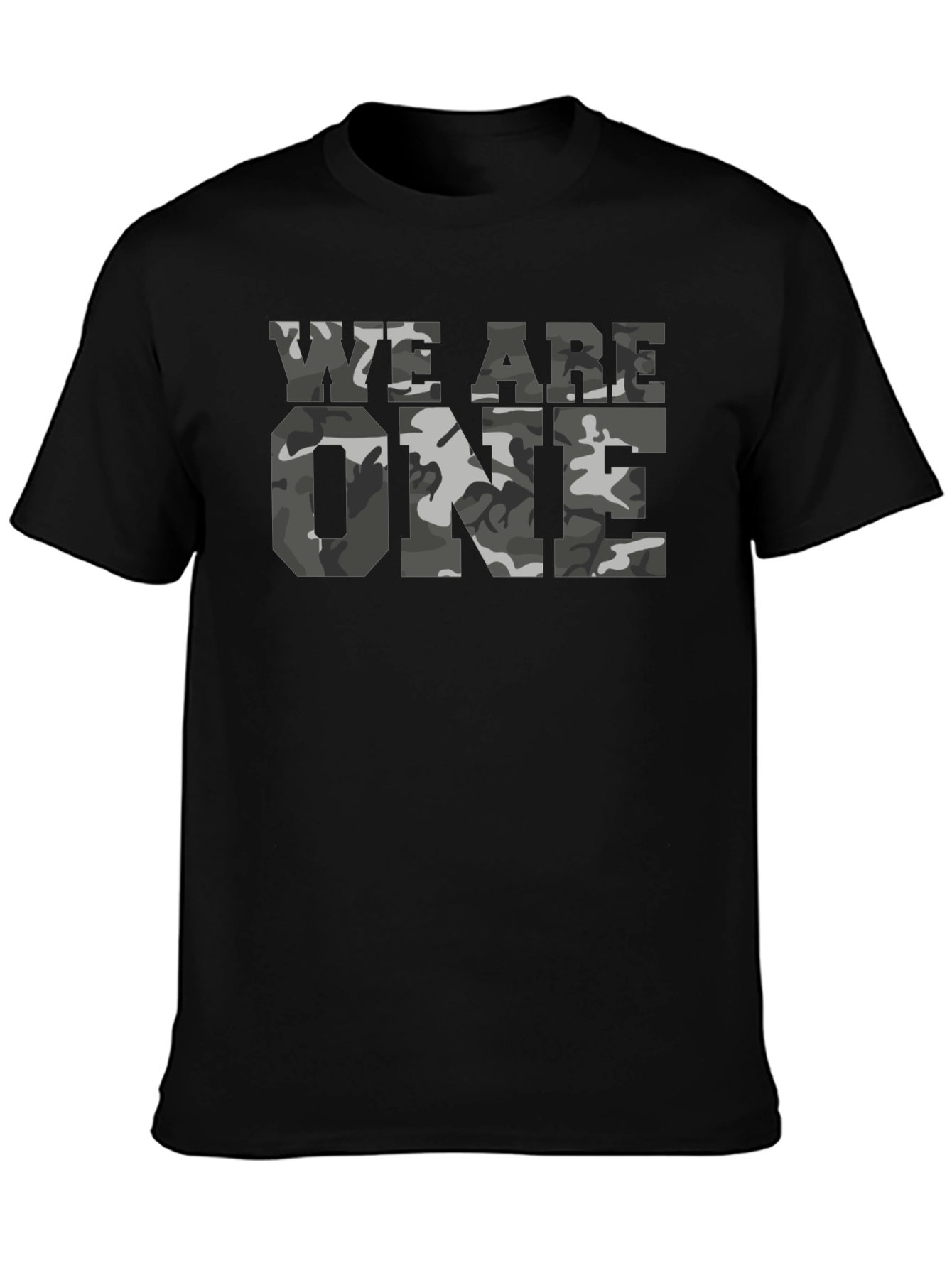 Black We Are One Camo Print T-Shirt - Black view 3