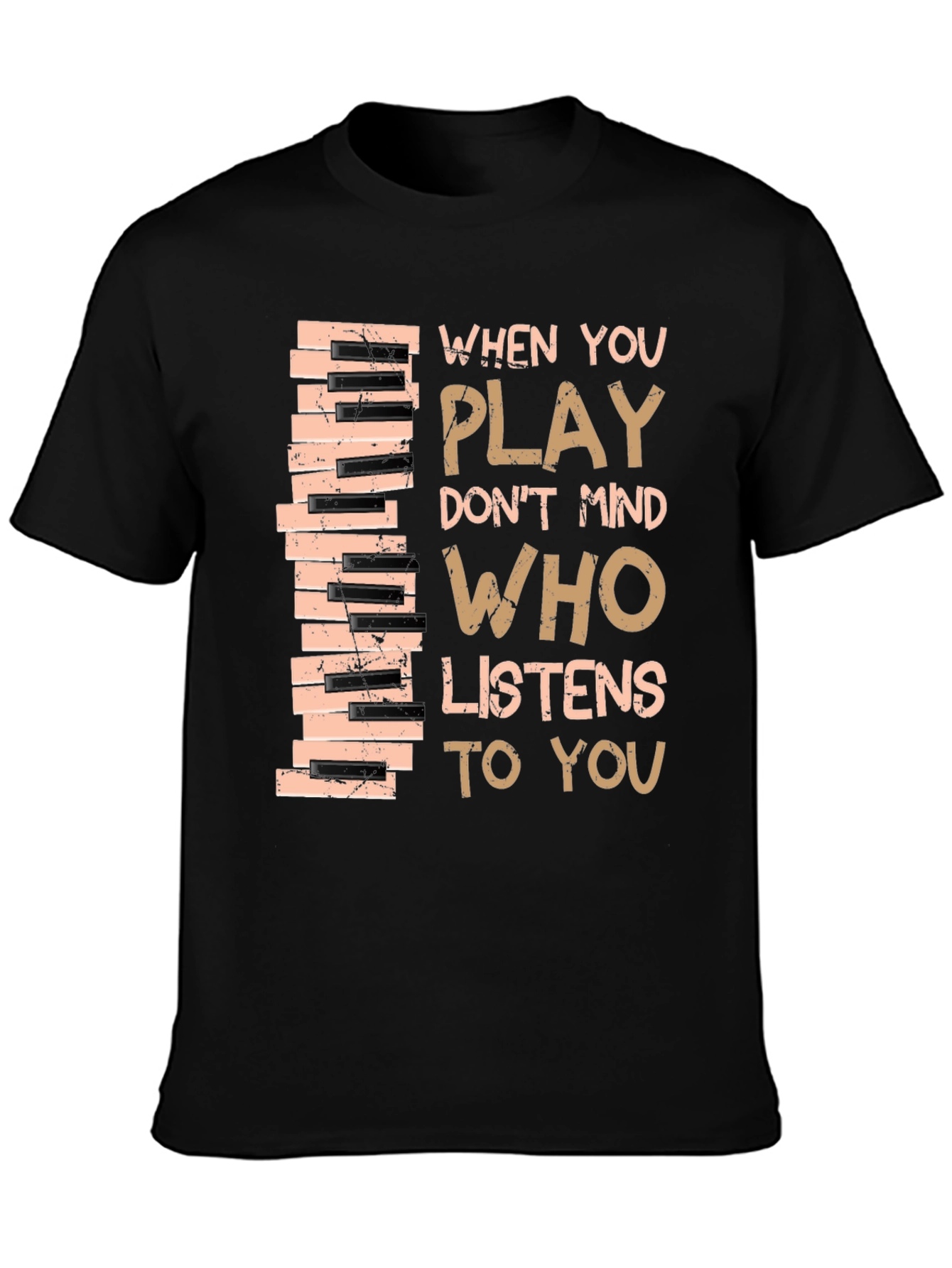 Black Piano Keys T-Shirt - Musical Inspiration view 3