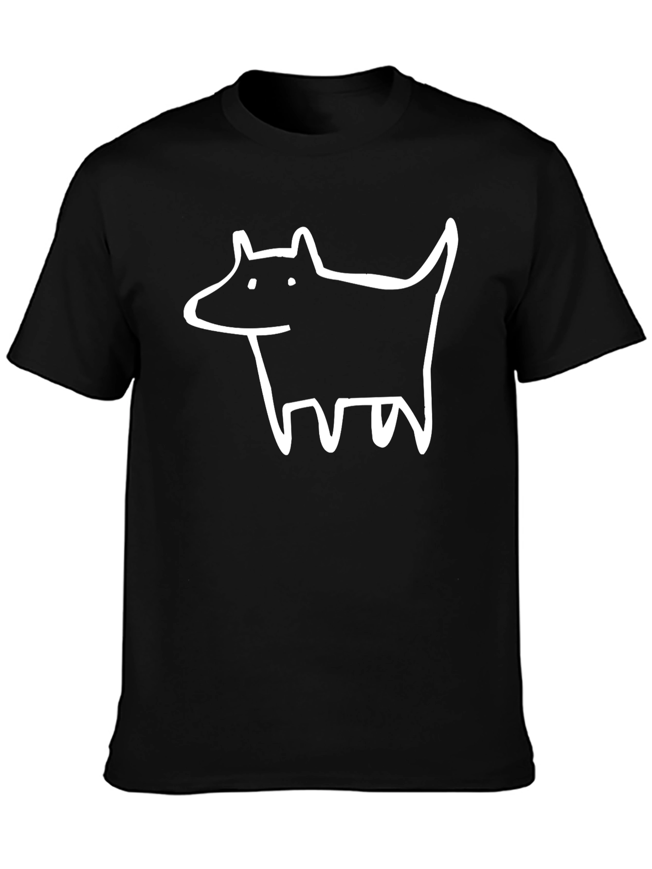 Black Dog Sketch Graphic Tee - Black Cotton view 3
