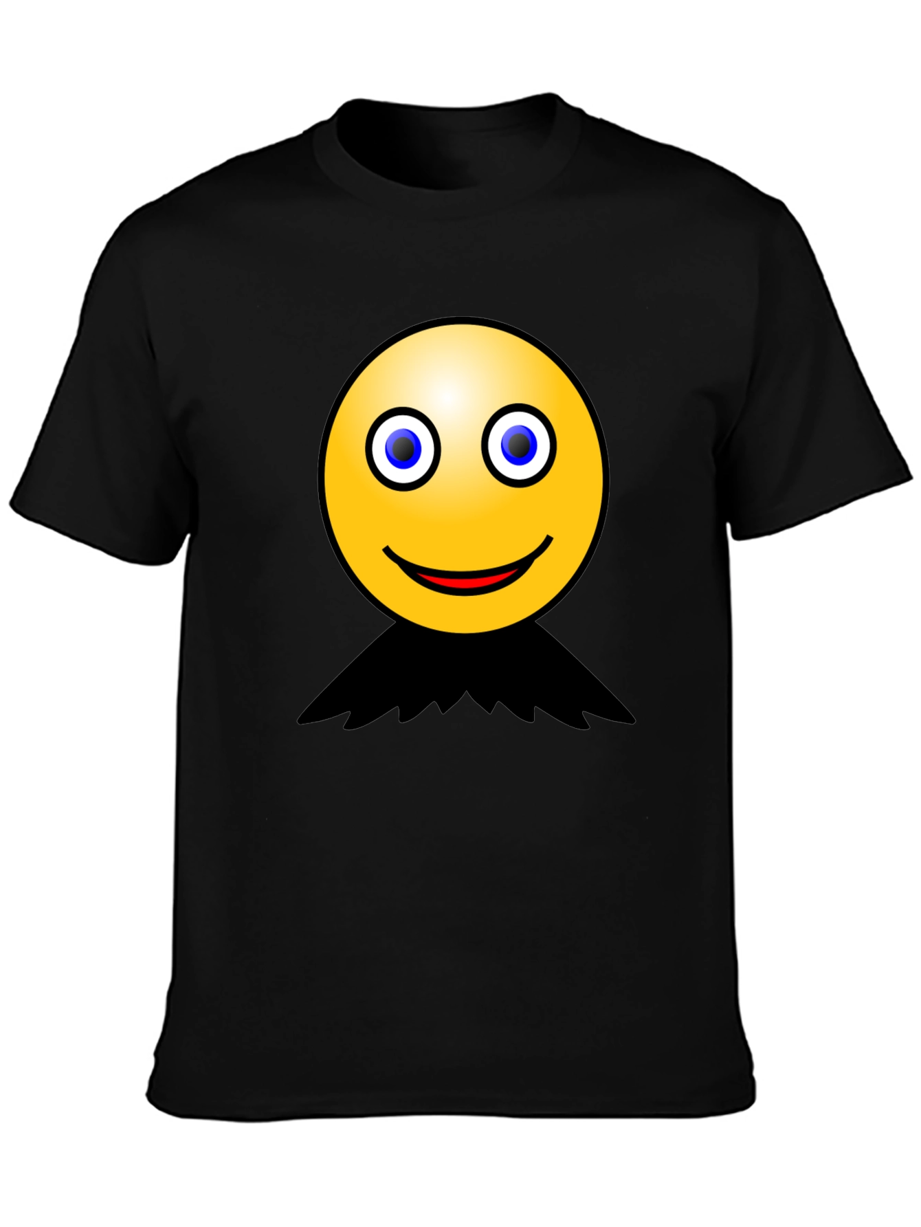 Black Smiley Face Graphic Black T-Shirt view 3