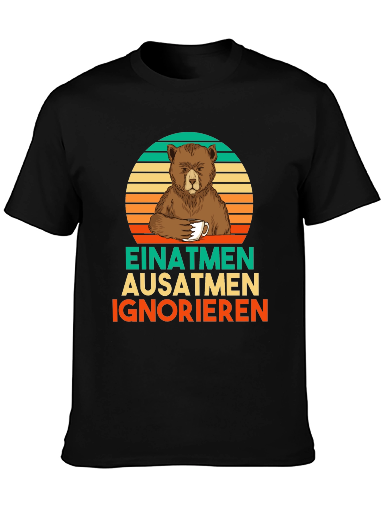Black Bear Coffee T-Shirt - Einatmen Ausatmen Ignorieren view 3