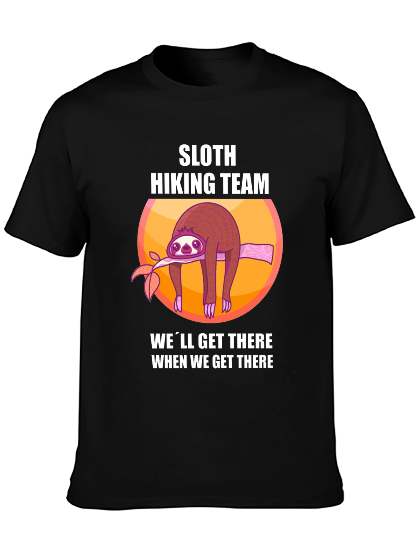 Black Sloth Hiking Team Graphic T-Shirt view 3