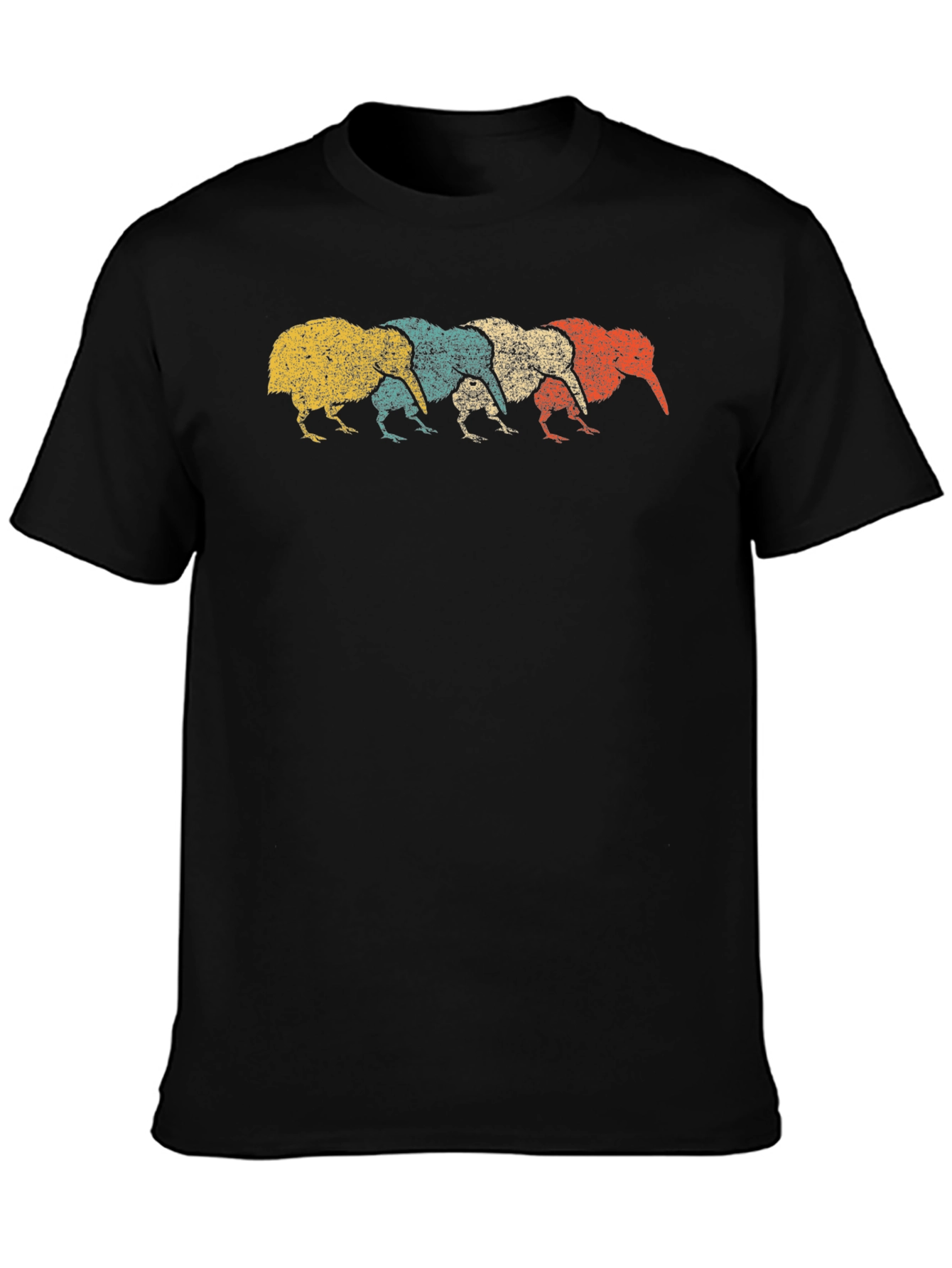 Black Retro Kiwi Bird Graphic Tee - Fun Novelty T-Shirt view 3