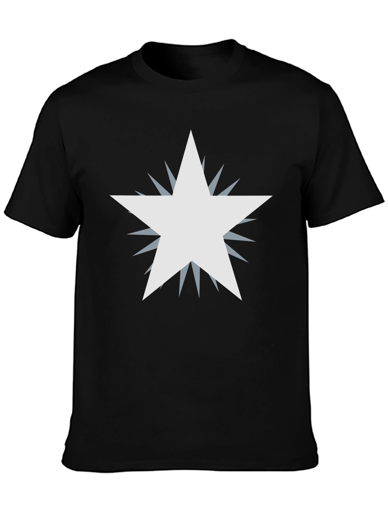 Black Men's Black Graphic Tee - Starburst Design view 3