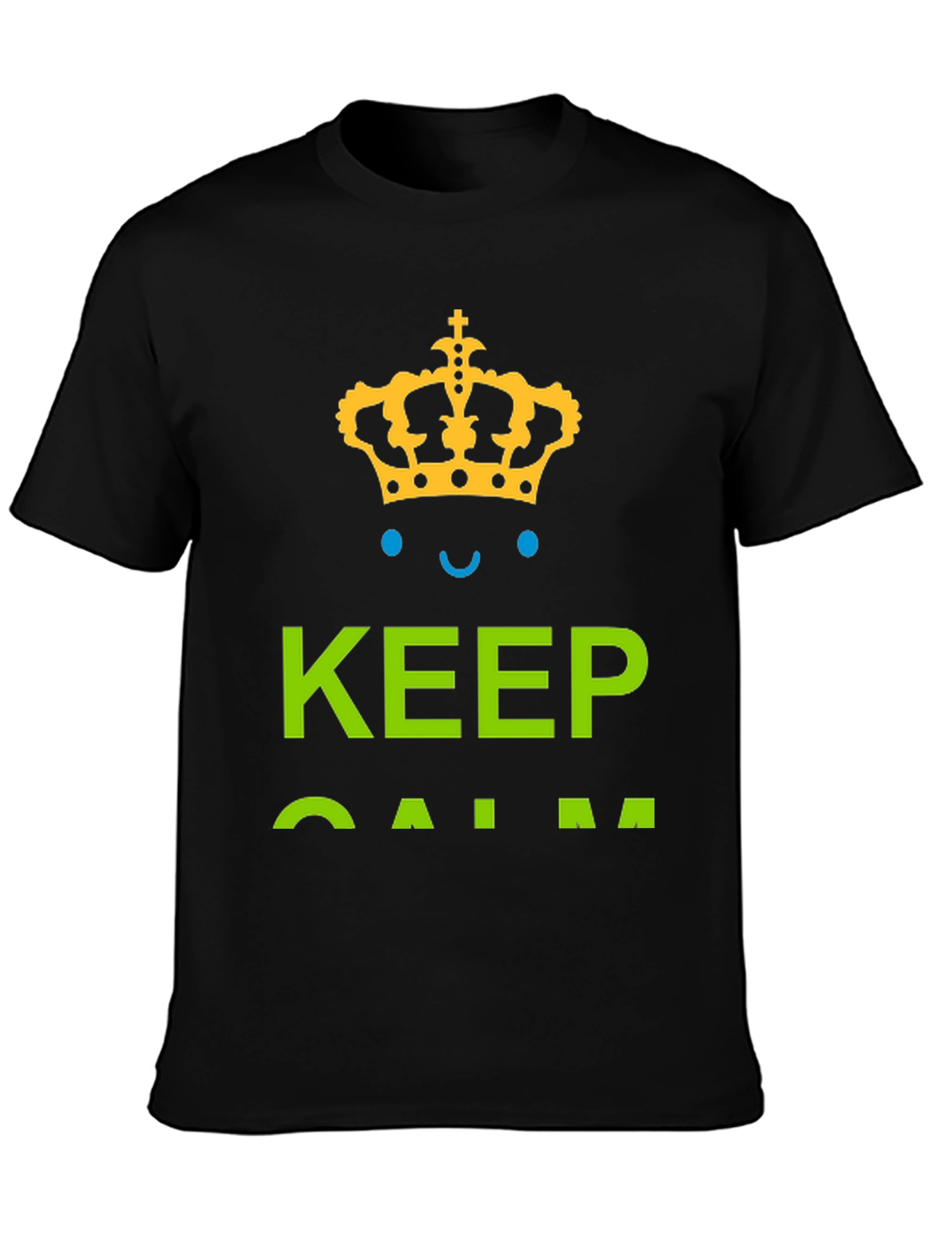 Black Keep Calm Graphic Tee - Black Cotton T-Shirt view 3