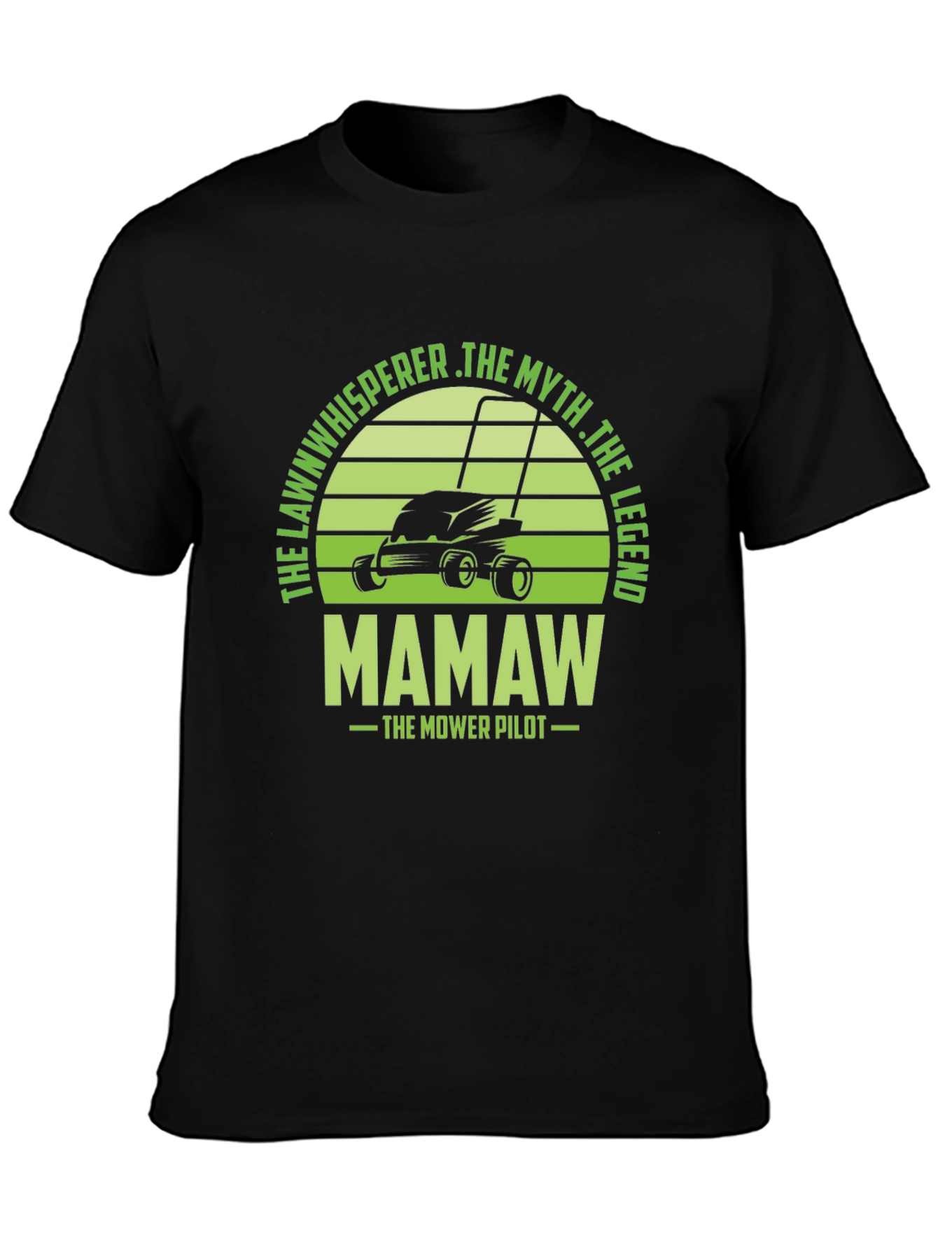 Black The Lawn Whisperer Funny T-Shirt view 3