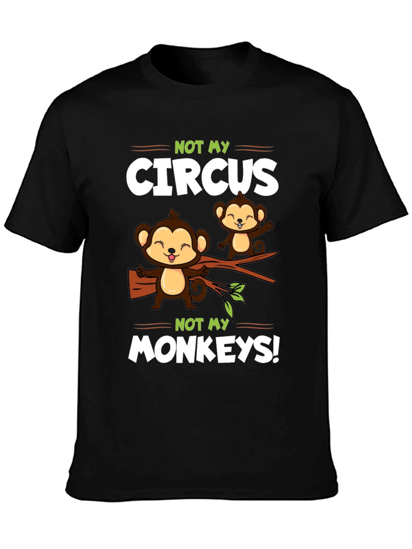 Black Funny Monkey Circus T-Shirt - Novelty Graphic Tee view 3