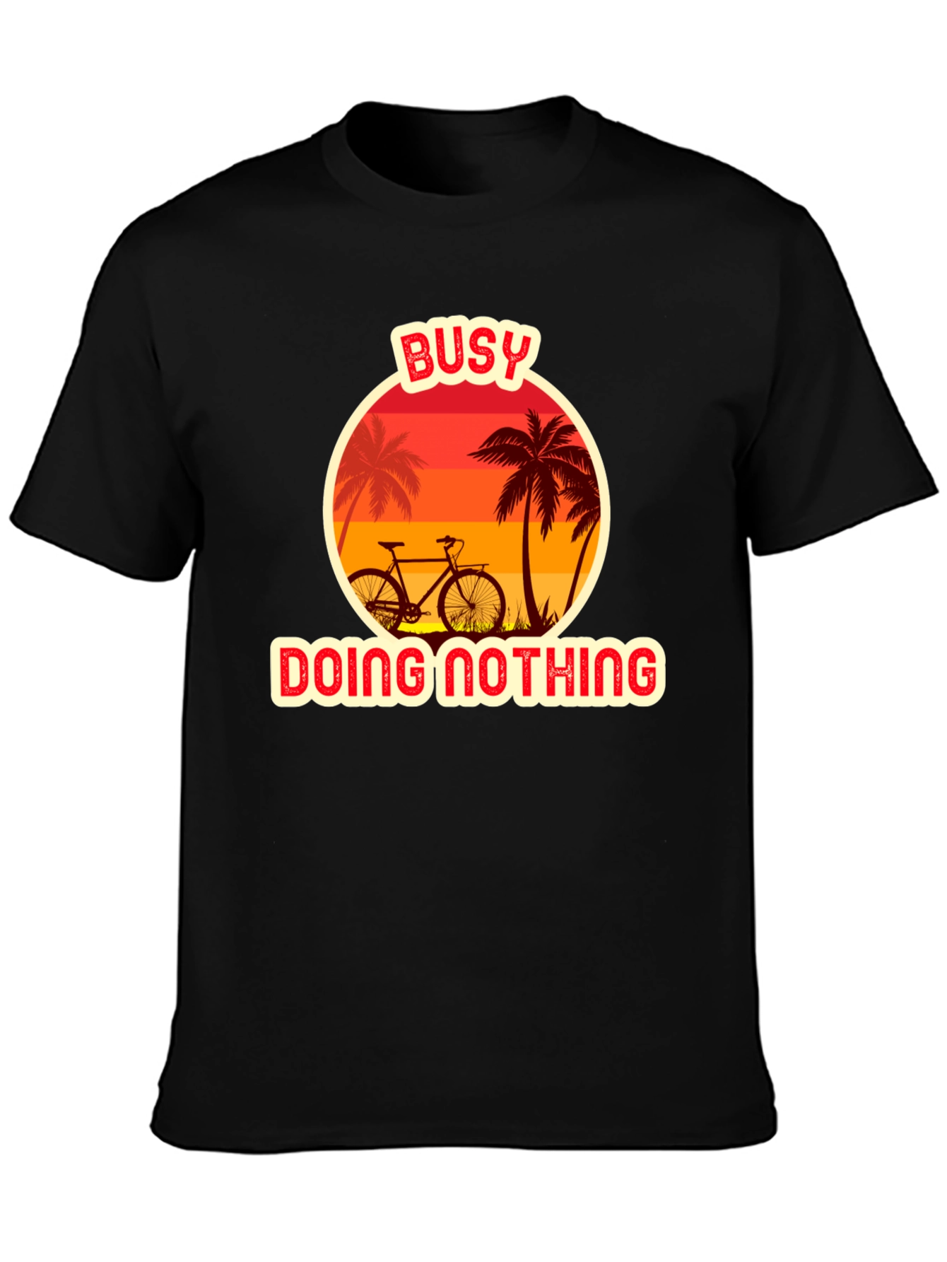 Black Busy Doing Nothing Graphic T-Shirt view 3