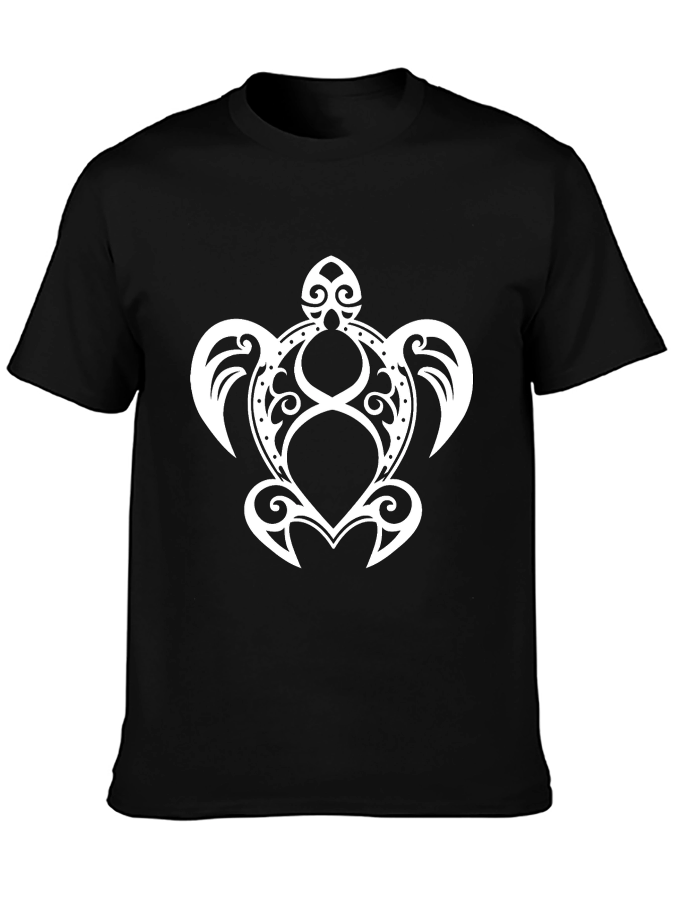 Black Tribal Turtle Graphic Tee - Black view 3