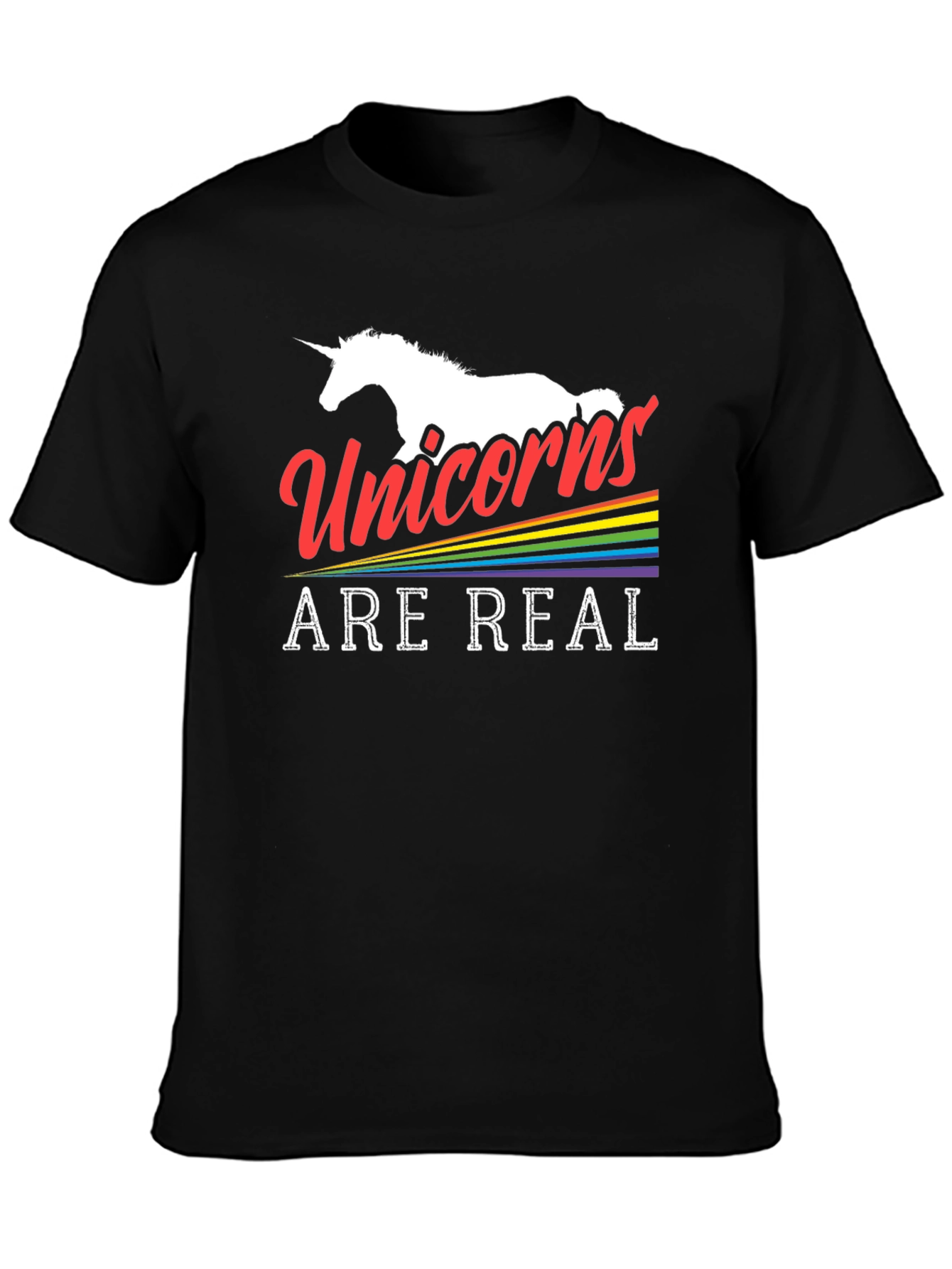 Black Unicorns Are Real Graphic T-Shirt view 3