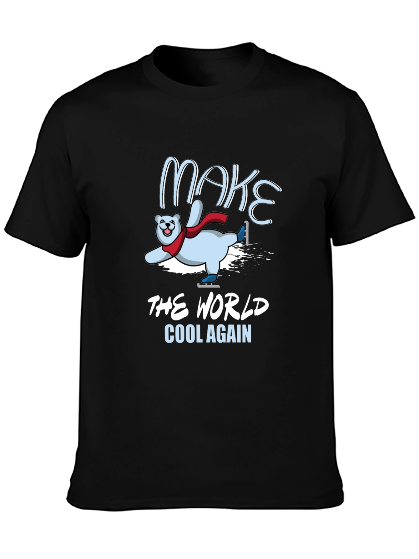 Black Make the World Cool Again Graphic T-Shirt view 3