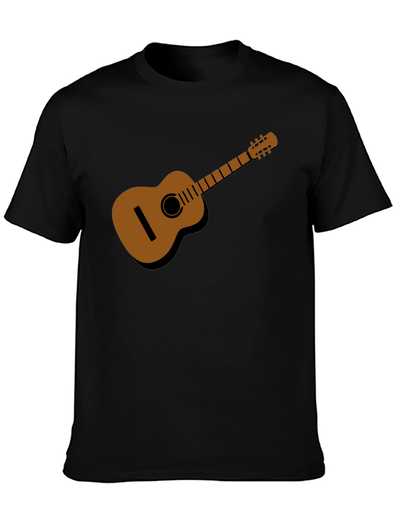 Black Acoustic Guitar T-Shirt - Music Lover Tee view 3