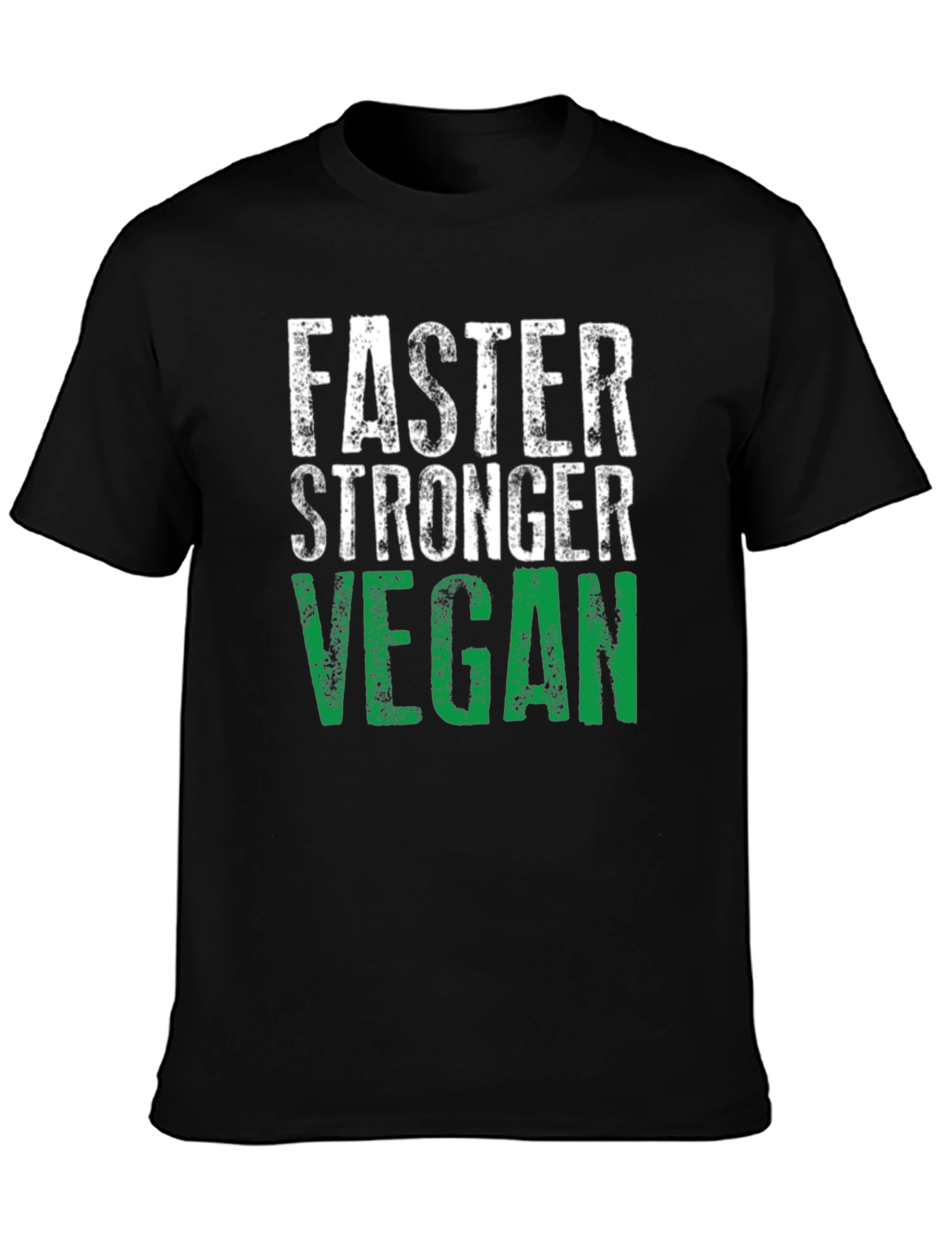 Black Faster Stronger Vegan T-Shirt - Athletic Fit view 3